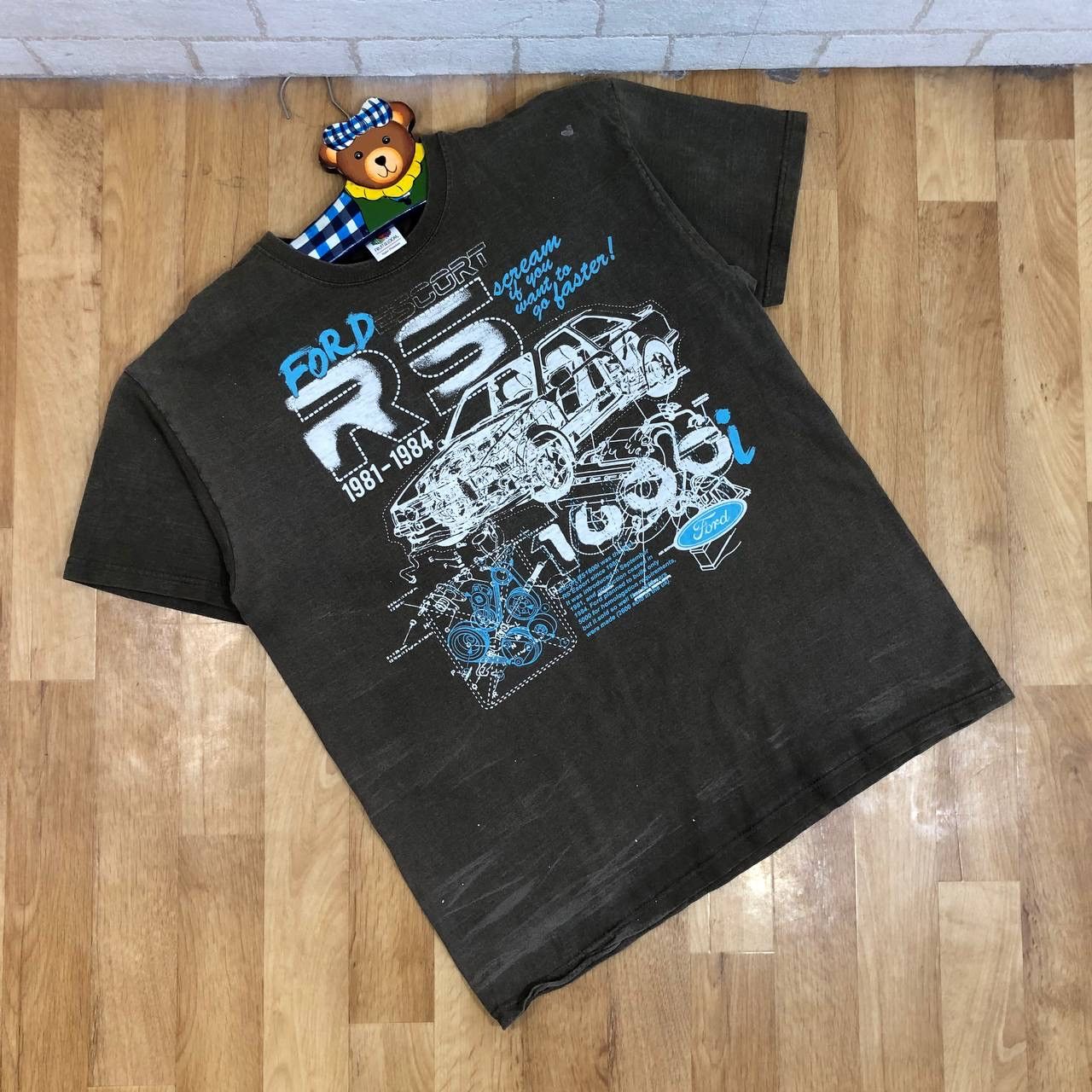 T-shirt Vintage Tour De France 1993 – Homme L (coupe Large), Gris, Hanes
