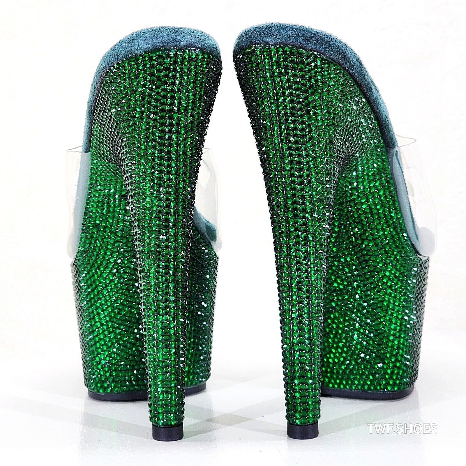 Other Bejeweled 712RS Emerald Rhinestone Platform 7" Stiletto High Size US 12 / IT 42 - 7 Thumbnail