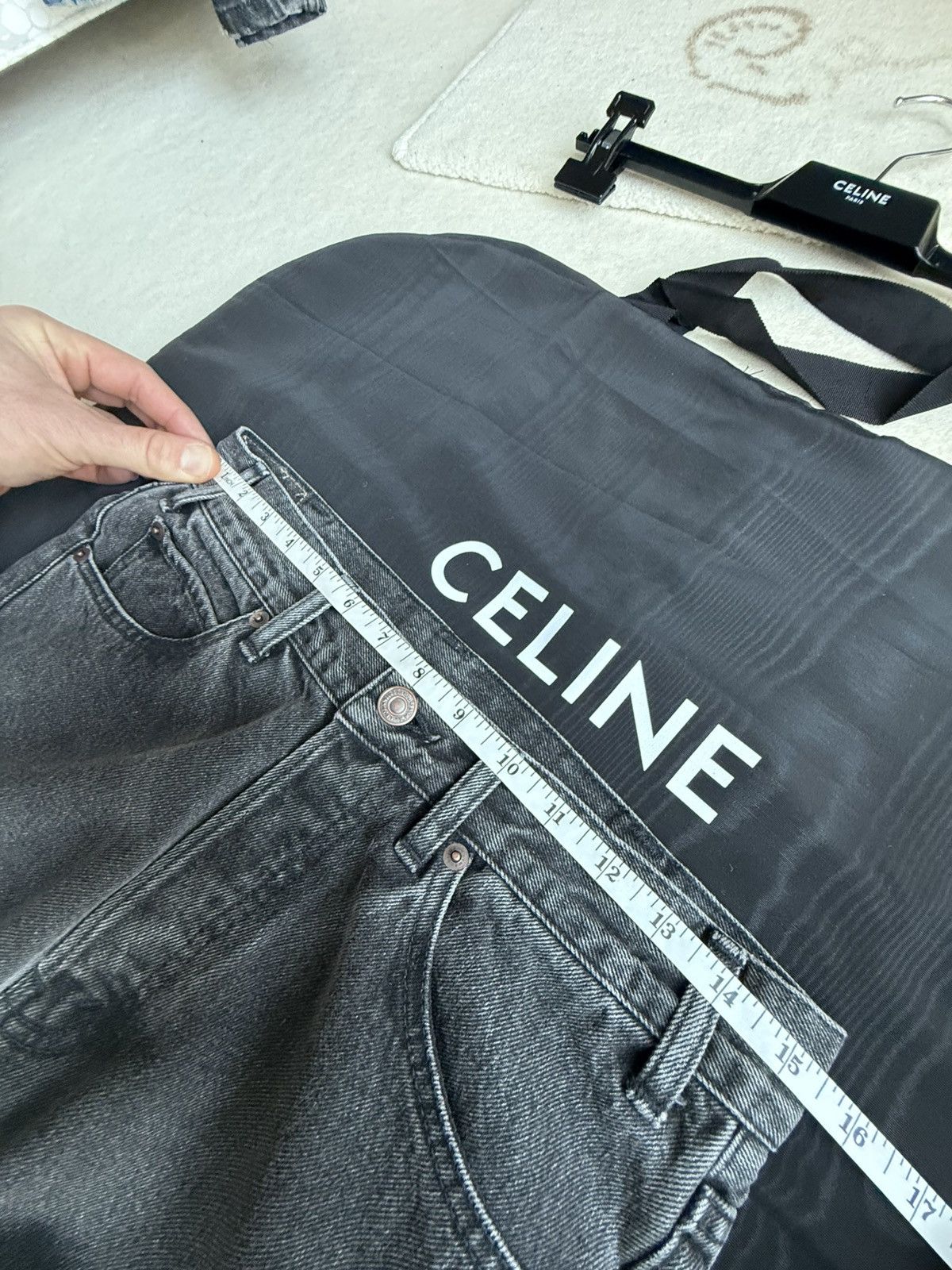 Celine $1.3k FW24 Celine Wesley grey jeans straight loose leg Hedi Size US 29 - 2 Thumbnail