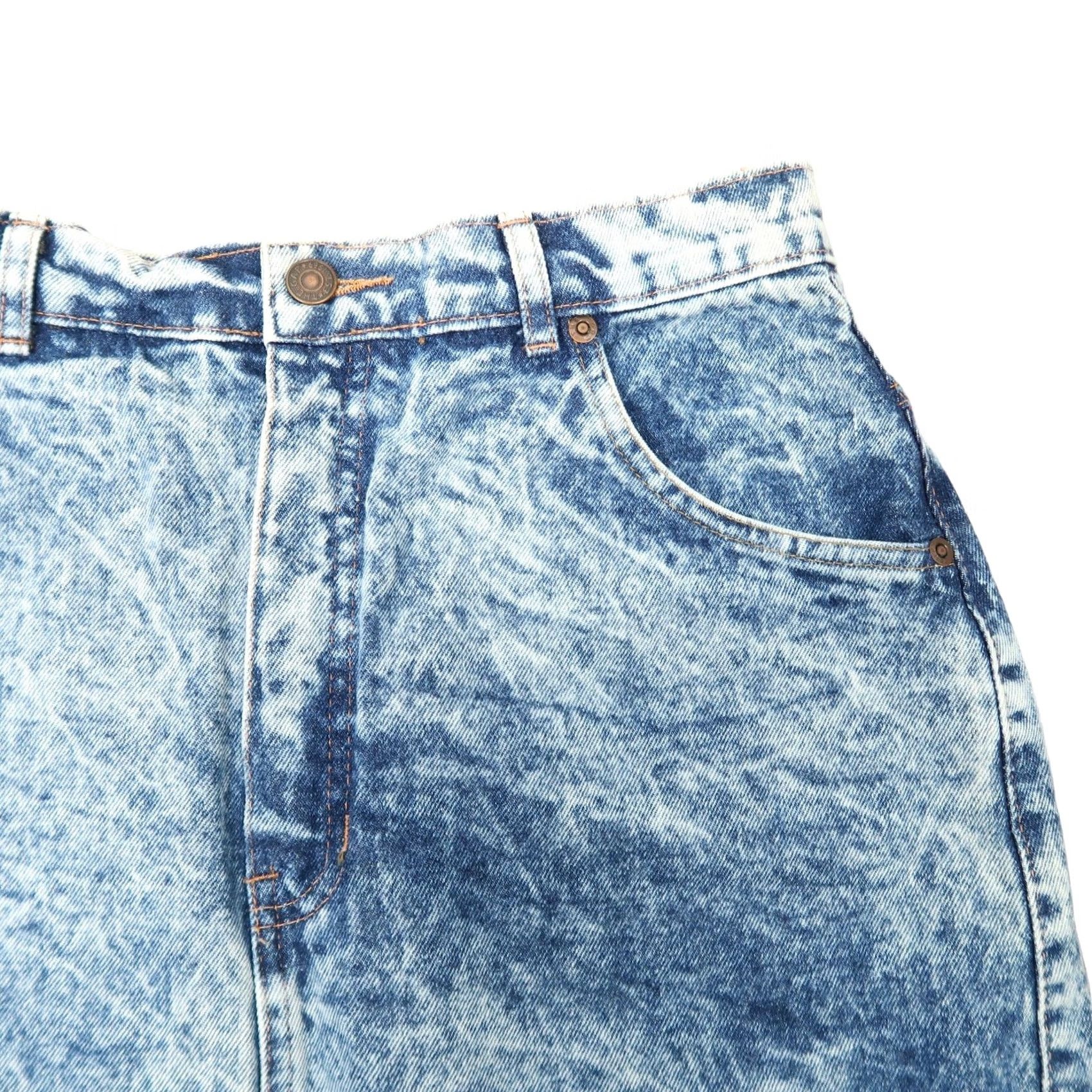 Gap VINTAGE Gap Denim Skirt Mini 90s 28" high-waisted Light Blue Cotton Womens M Short 1990s 80s Spring Summer Fall Skirt Womens Jeans Belted Size 32" / US 10 / IT 46 - 2 Thumbnail