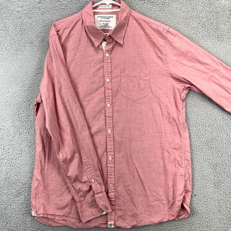 Vintage American Eagle Shirt XL Pink Oxford Button-Up Long Sleeve Mens Regular Fit Vintage? No Size US XL / EU 56 / 4 - 2 Thumbnail