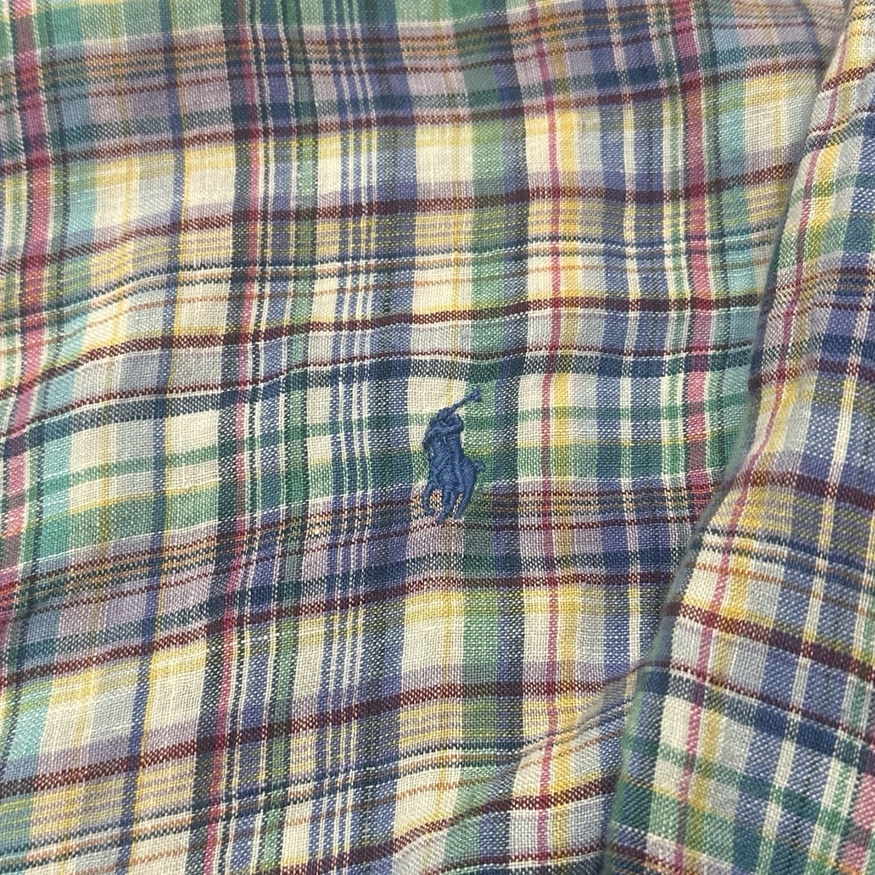 Polo Ralph Lauren Polo Ralph Lauren Linen Button-Up Shirt Mens XL Colorful Plaid Preppy Easter Button-Down Classic Mens Shirt Size US XL / EU 56 / 4 - 4 Thumbnail