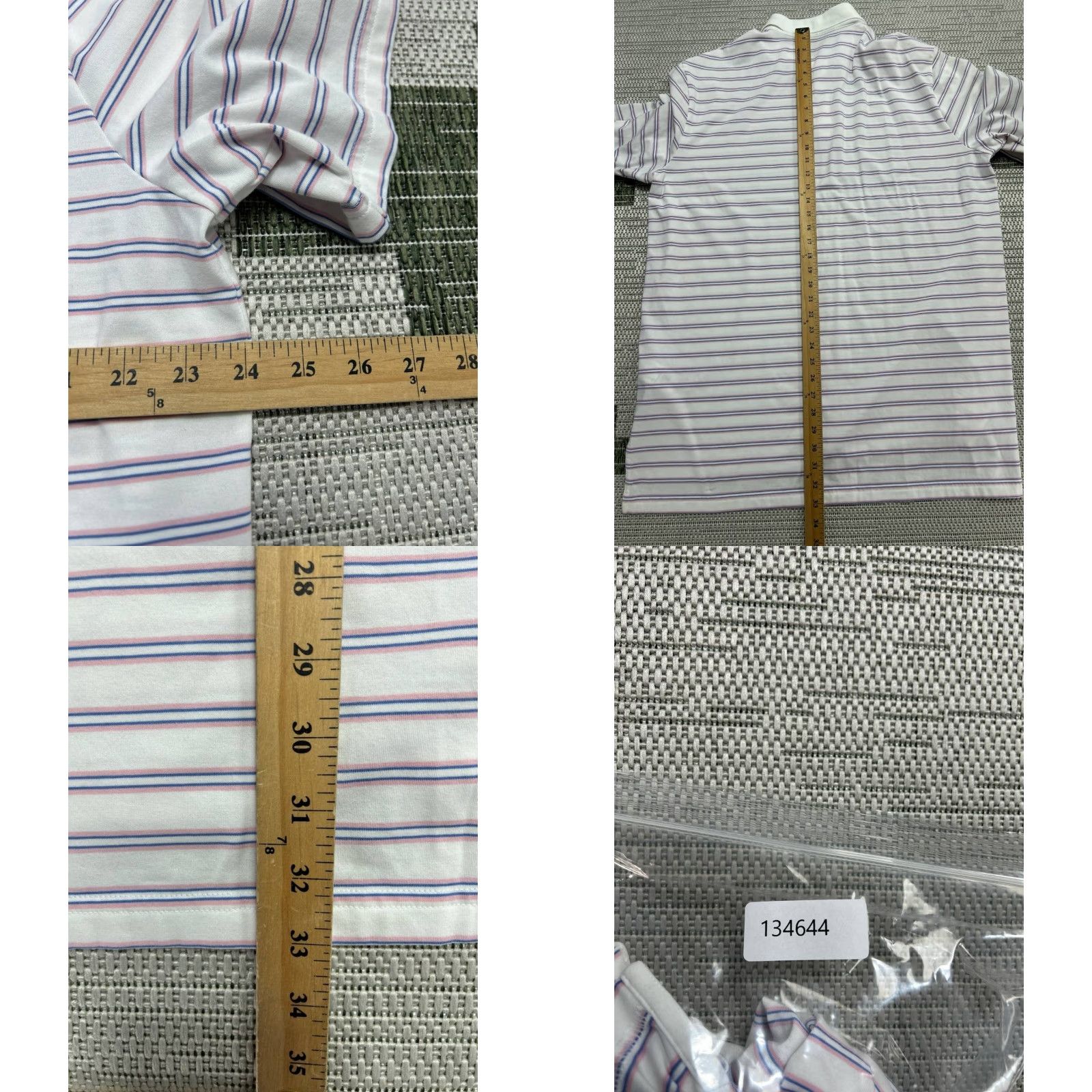 Polo Ralph Lauren Polo Ralph Lauren Shirt Mens XL White Pink Blue Cotton Knit Striped Logo Polo Golf * Size US XL / EU 56 / 4 - 8 Thumbnail