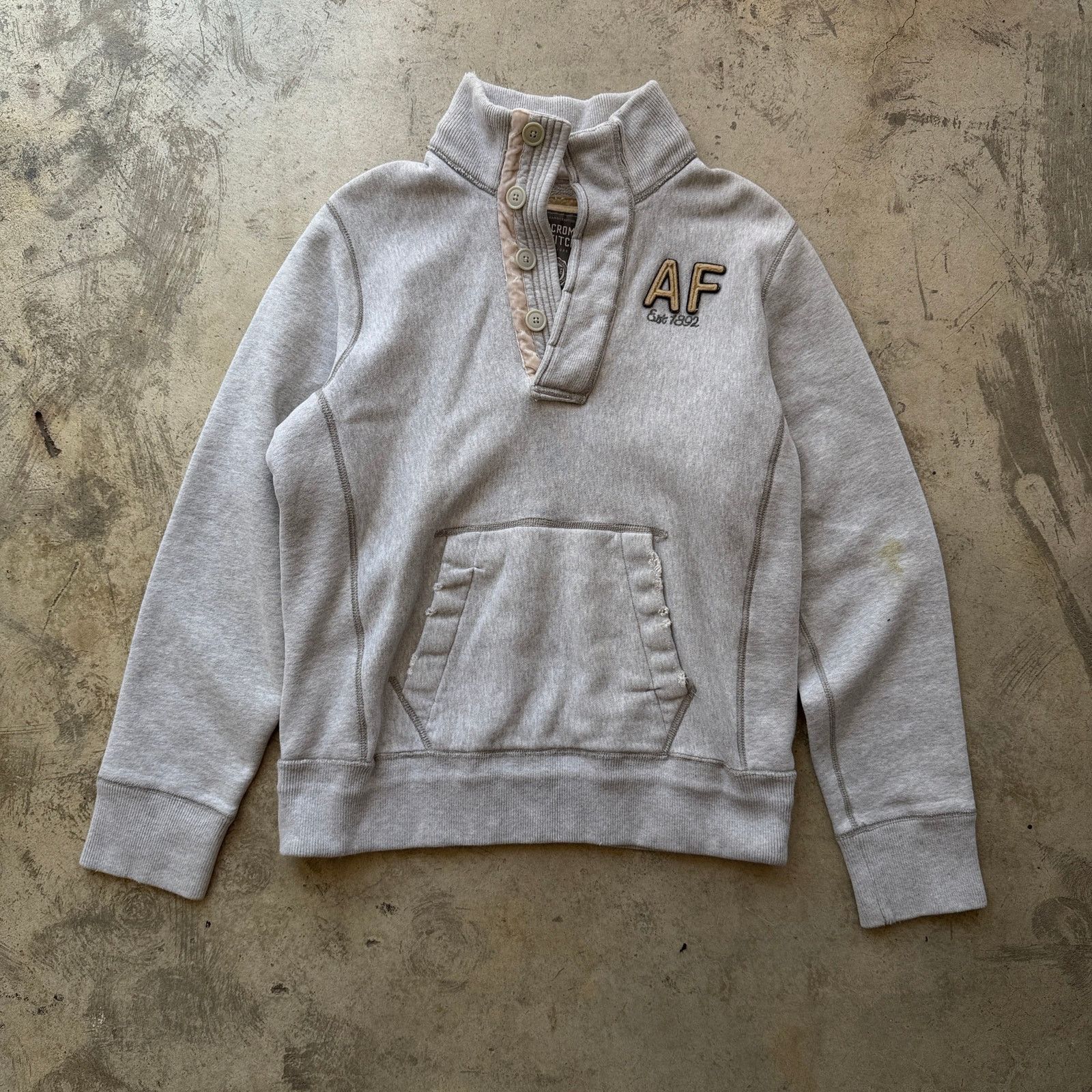 Abercrombie & Fitch Y2K Abercrombie & Fitch AF Henley Hoodie Sweatshirt Size M / US 6-8 / IT 42-44 - 2 Thumbnail