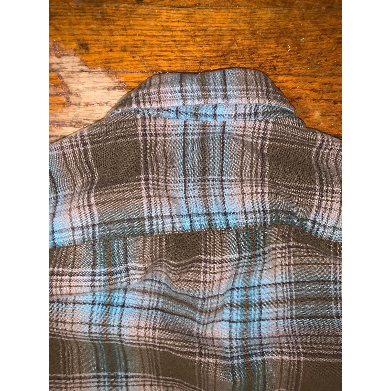 Pendleton Pendleton Plaid Flannel Shirt XL Brown Blue Button Up Mason Size US XL / EU 56 / 4 - 4 Thumbnail