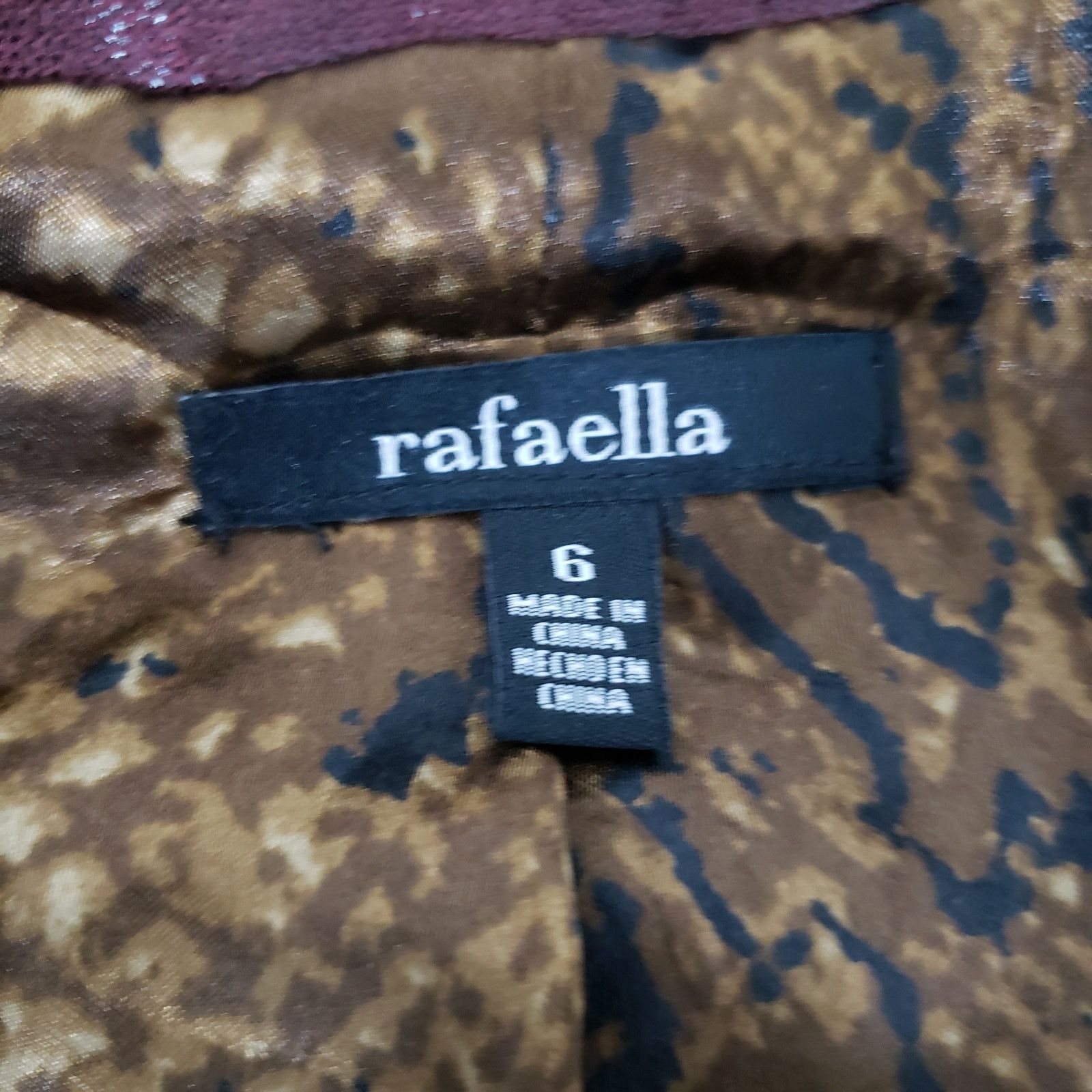 Other Rafaella Shimmer Blazer Jacket Ruched 6 Animal Print Lined Size S / US 4 / IT 40 - 14 Thumbnail