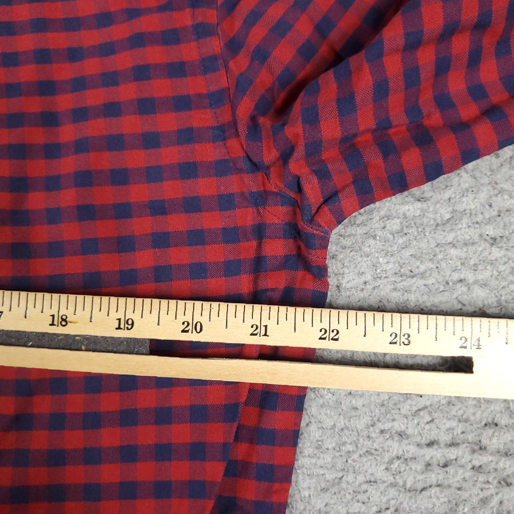 Tommy Hilfiger VINTAGE Tommy Hilfiger Shirt Mens 15.5 Blue Red Check Dress Button Up Long Sleeve Size 40R - 6 Thumbnail