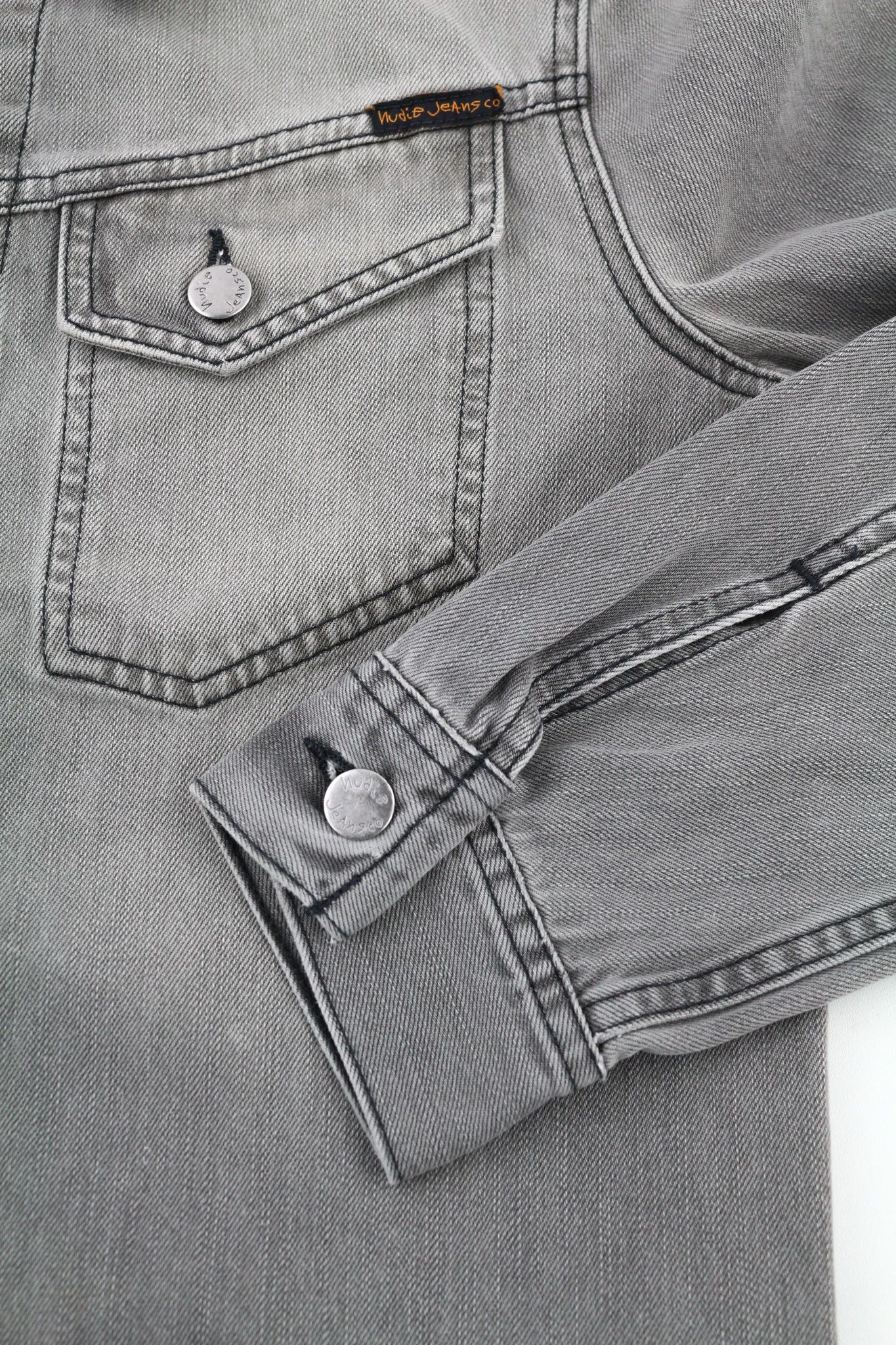Nudie Jeans CONNY ORG. FOG S Organic Cotton Grey Denim Jacket 80338 Size US S / EU 44-46 / 1 - 5 Thumbnail