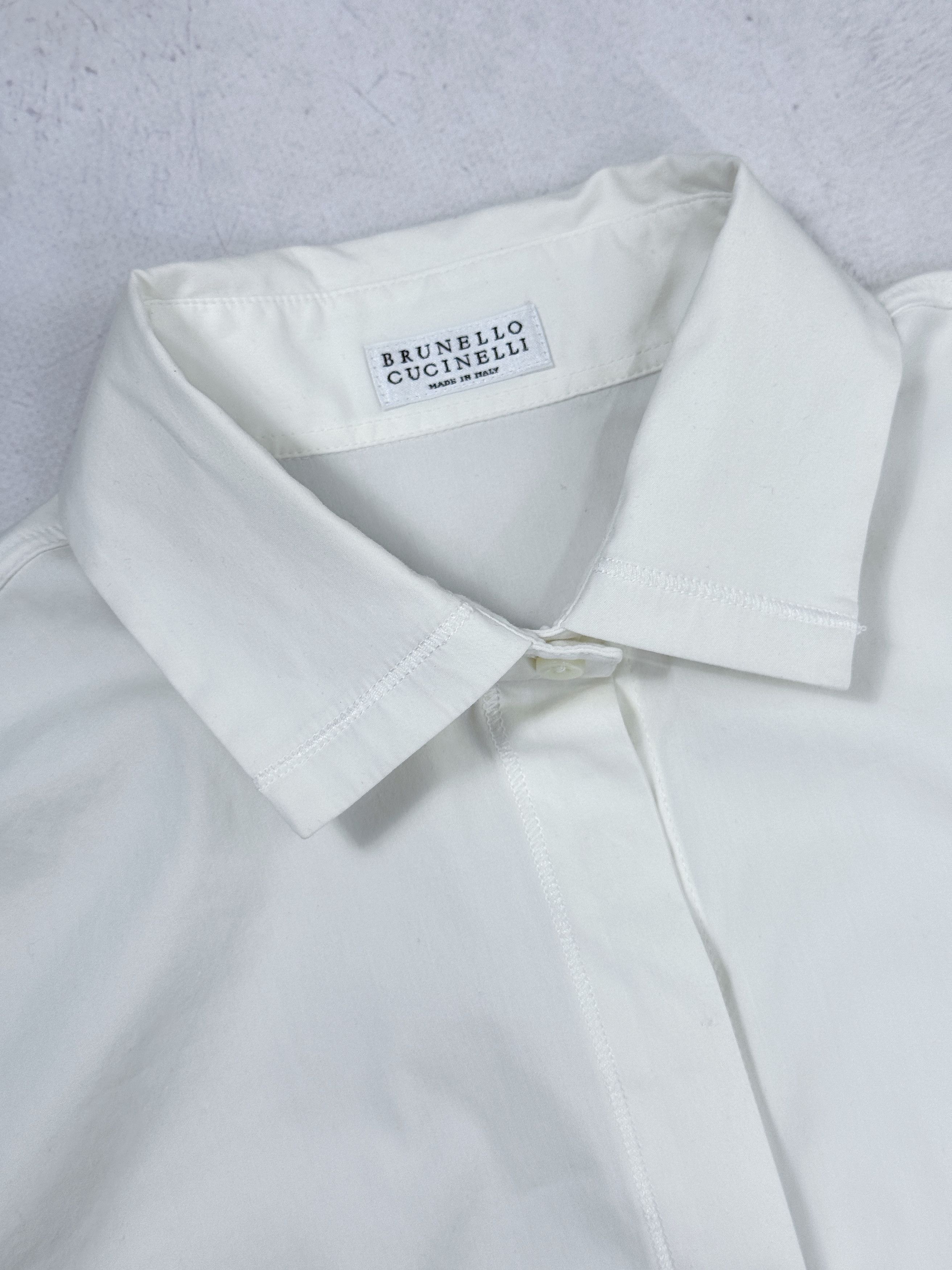 Brunello Cucinelli Brunello Cucinelli Blouse Classic Shirt Cotton & Nylon Women Size S / US 4 / IT 40 - 5 Thumbnail