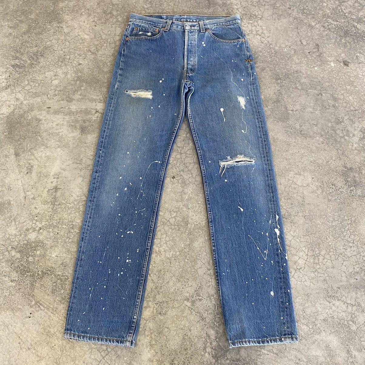 Levi's Vintage Late 80’s Levis 501 Distressed Painter Jeans Size US 33 - 1 Thumbnail