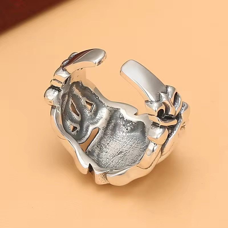 Jewelry × Vintage Ring Open Size Gold Silver Collision Lines Geometry Size ONE SIZE - 3 Thumbnail
