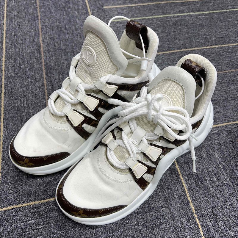 Louis Vuitton Louis Vuitton Casual White Brown Sneakers - Size US 6.5 / EU 39-40 - 1 Thumbnail