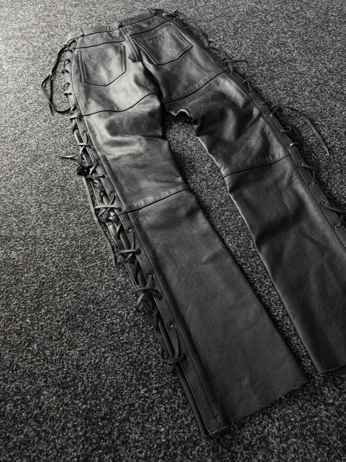 Leather Y2K Vintage Leather Pants Opium Style Alt Biker USA Rare Size 26" / US 2 / IT 38 - 10 Thumbnail