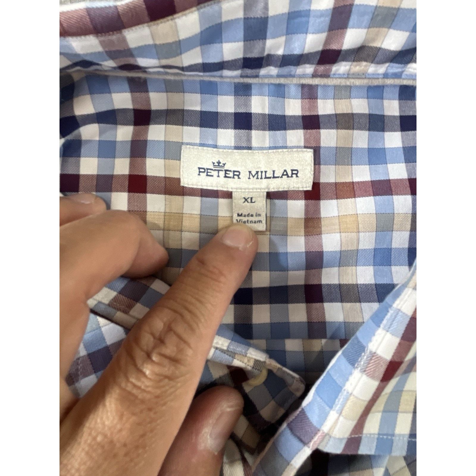 Peter Millar Peter Millar Long Sleeve Button Down Cotton Blue Brown XL Size US XL / EU 56 / 4 - 4 Thumbnail