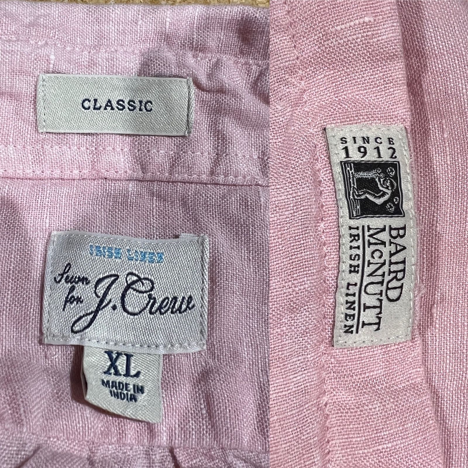 J.Crew J. Crew Baird McNutt Irish Linen Button Down Shirt Pink Size US XL / EU 56 / 4 - 3 Thumbnail