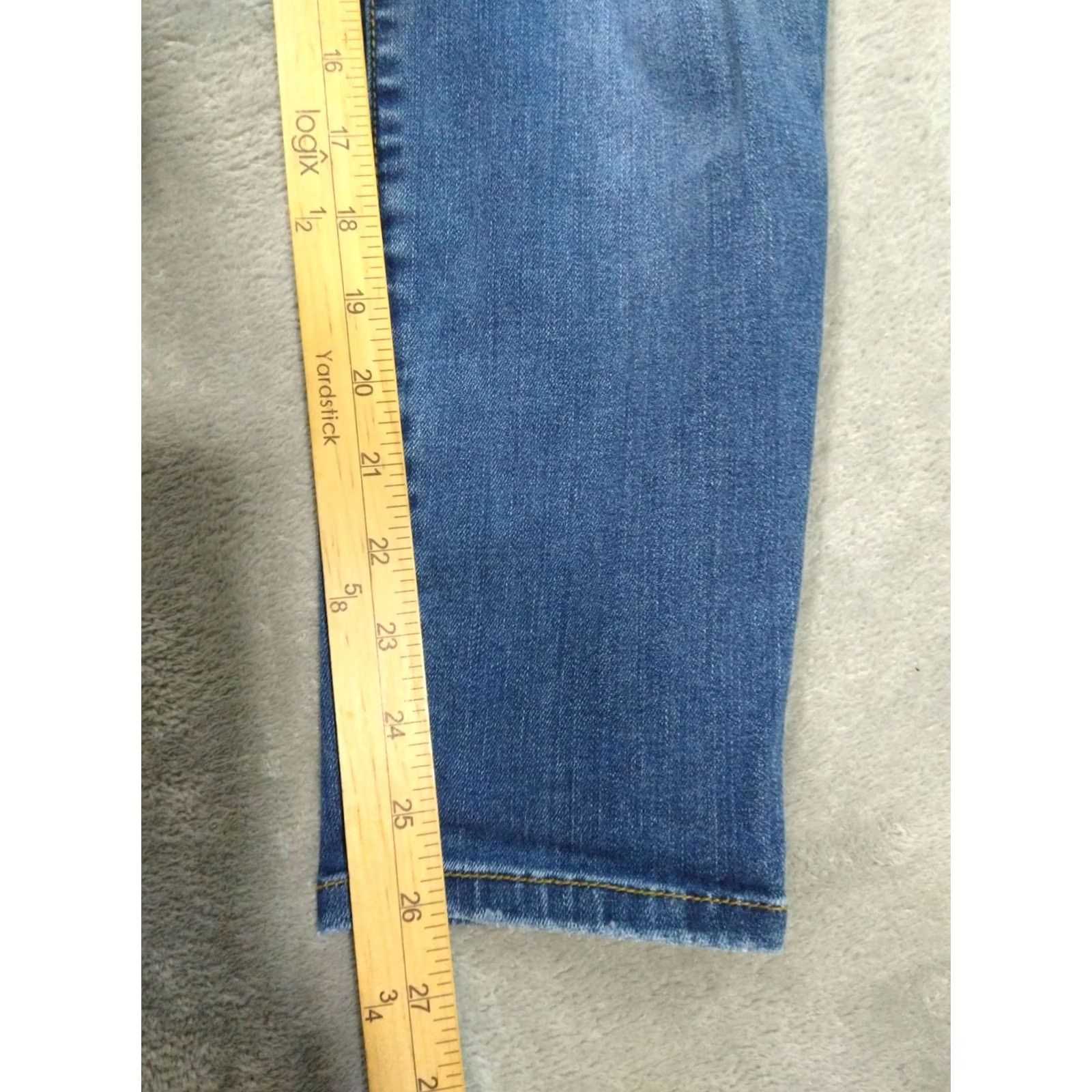 Denime Judy Blue Jeans Womens 7/28 Denim Relaxed Fit Distressed Stretch Mid Rise Jeans Size 28" / US 6 / IT 42 - 5 Thumbnail
