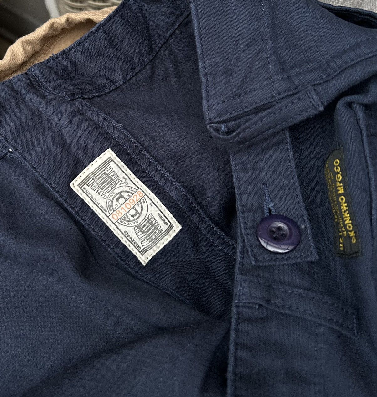 Japanese Brand Okonkwo Mfg Navy Blue Fatigue Pants Loos Fit Size US 37 - 7 Thumbnail