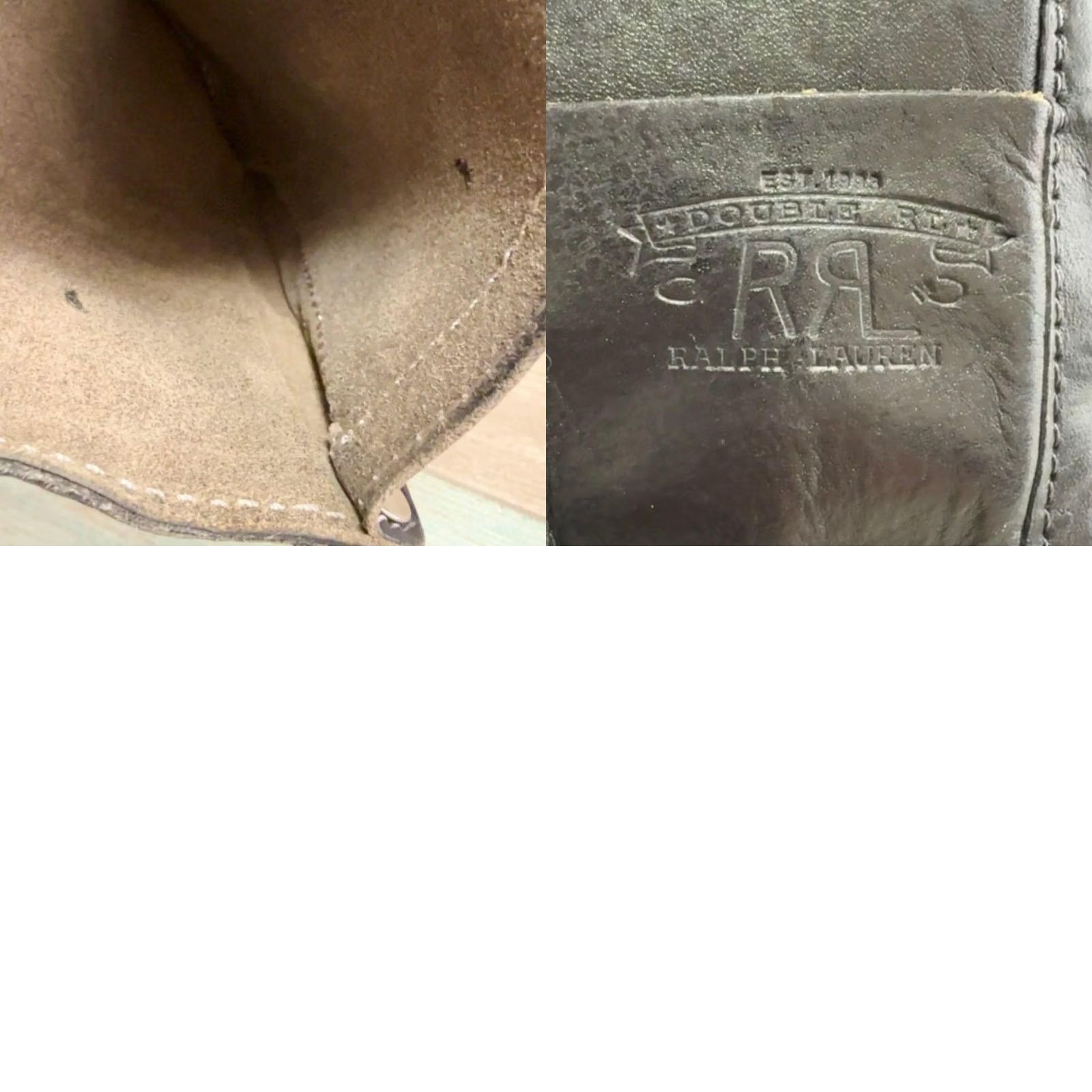 Ralph Lauren RRL RALPH LAUREN DISTRESSED LEATHER BIFOLD WALLET MEN Dark Brown Used Size ONE SIZE - 10 Thumbnail