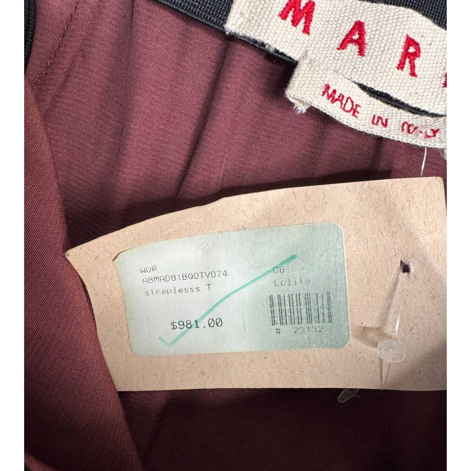 Marni Marni Dress Blue Burgundy Strapless Made Italy Strap size 44 Size XL / US 12-14 / IT 48-50 - 12 Thumbnail