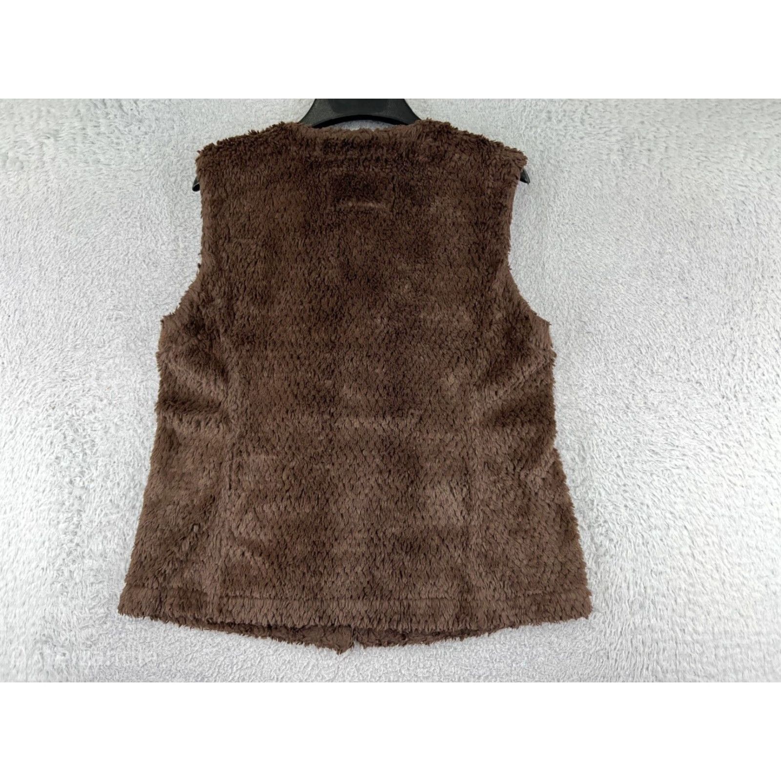 Vintage True Grit Vest Womens Medium Brown Furry Button Up Polyester Fleece Size M / US 6-8 / IT 42-44 - 2 Thumbnail