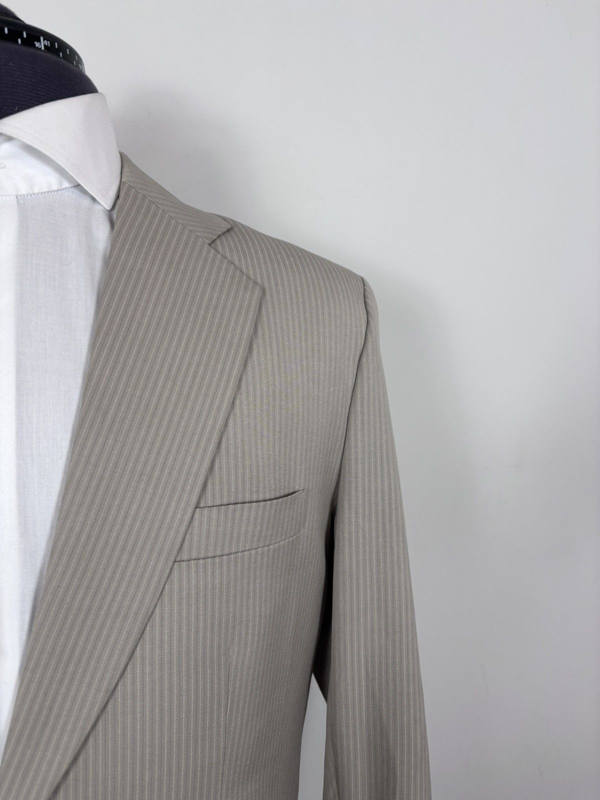 Lanvin Lanvin Sport Men’s Vintage Beige Ivory Striped Blazer Jacket Size 44R - 3 Thumbnail