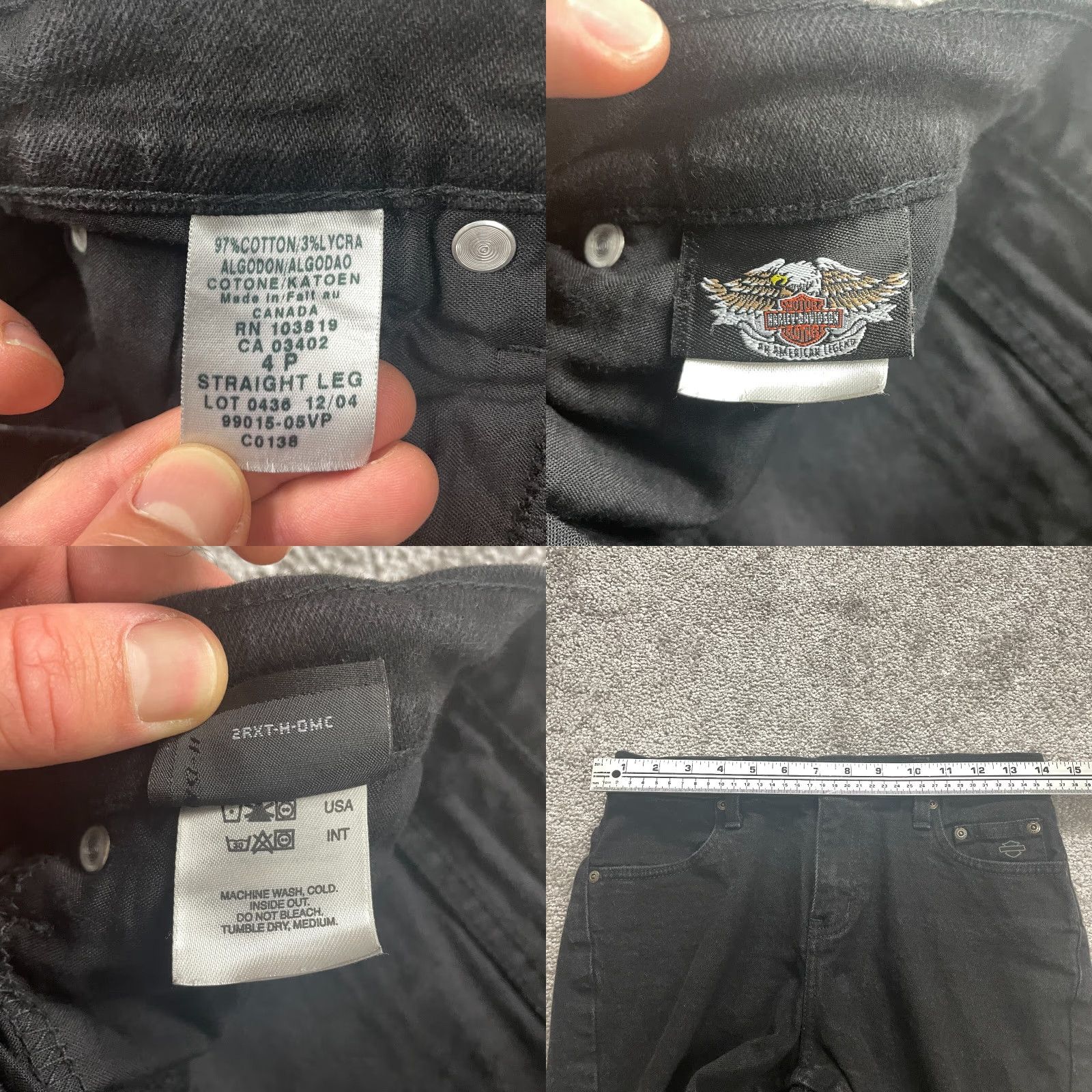 Harley Davidson Harley-Davidson Jeans Denim Straight 4P Women Black 28x28 Vintage? No Size 27" / US 4 / IT 40 - 8 Thumbnail