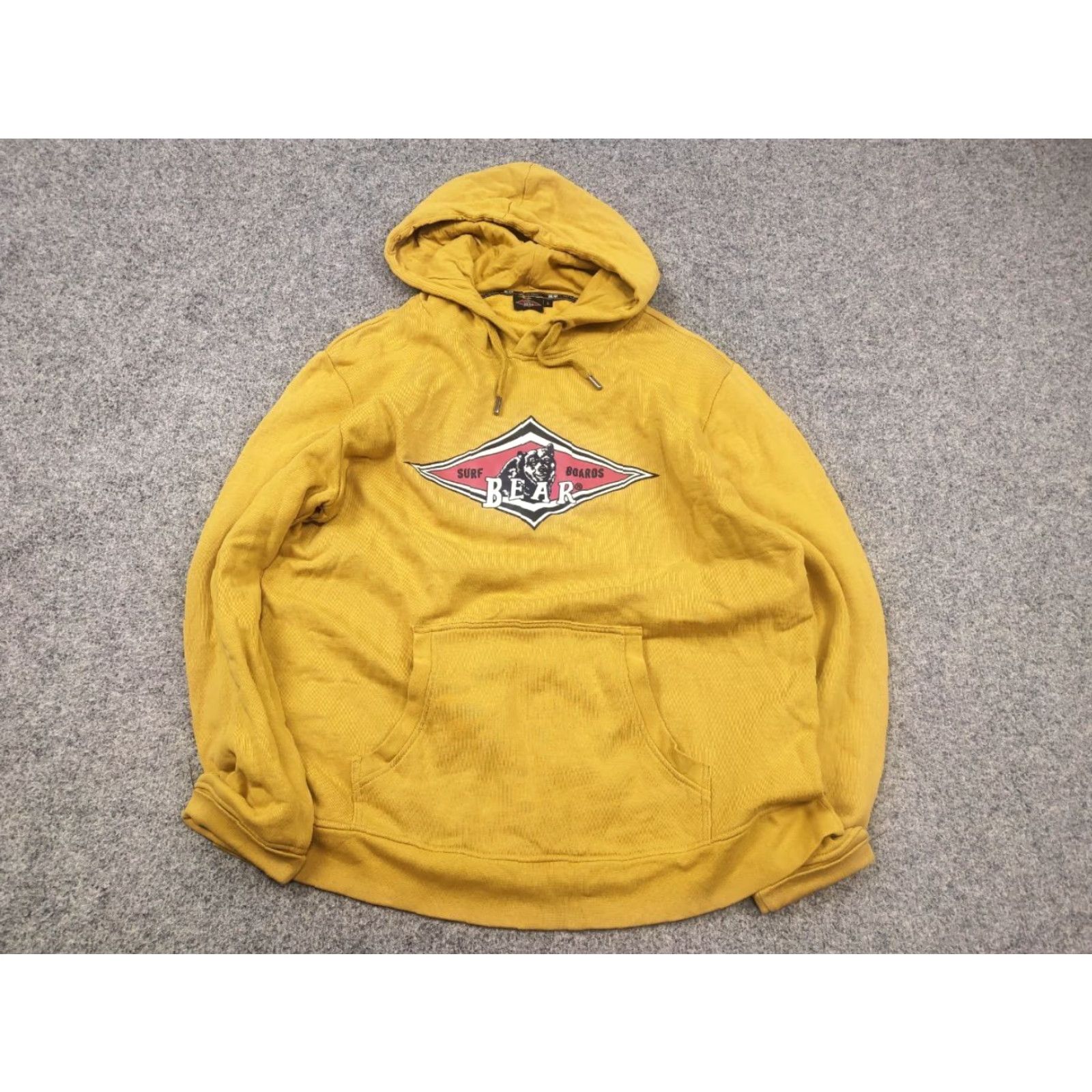 Logo 7 Bear Surfboards Big Logo Yellow Hoodie USA Vintage Style Size US L / EU 52-54 / 3 - 3 Thumbnail