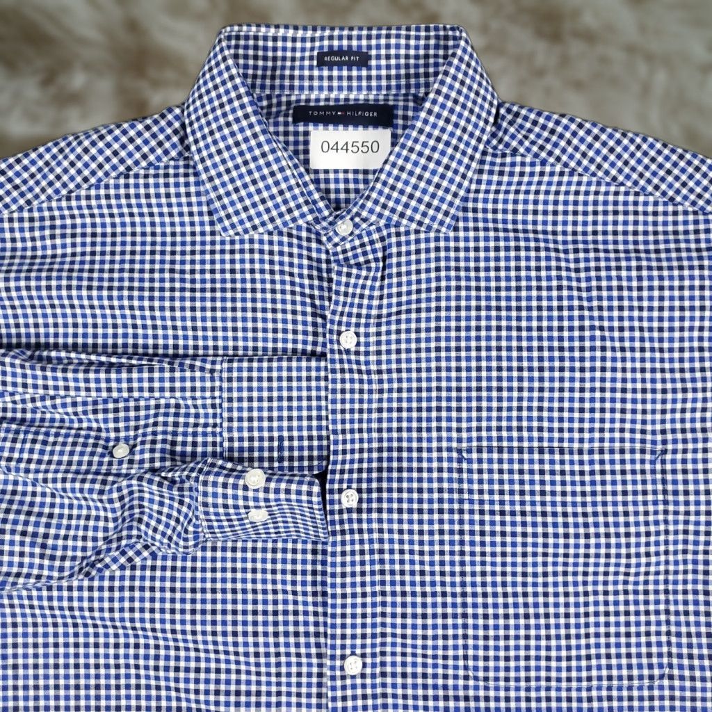 Tommy Hilfiger Tommy Hilfiger Shirt Mens XL Blue Check Casual Button Up Long Sleeve Size US XL / EU 56 / 4 - 1 Thumbnail