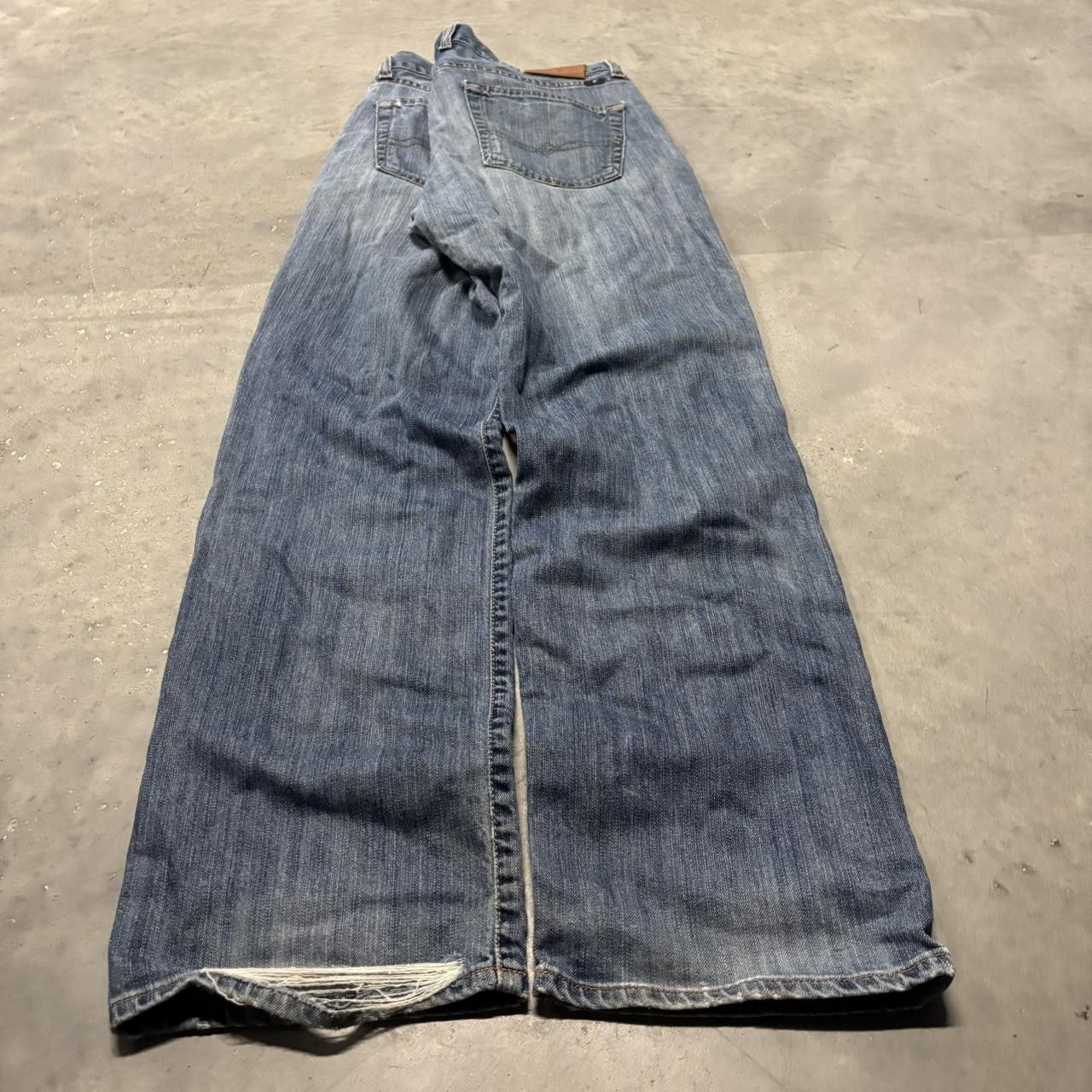 Japanese Brand × Vintage Crazy Vintage Y2K/2000s Grunge Faded Wash Distressed Denim Jeans! Size US 32 / EU 48 - 4 Thumbnail