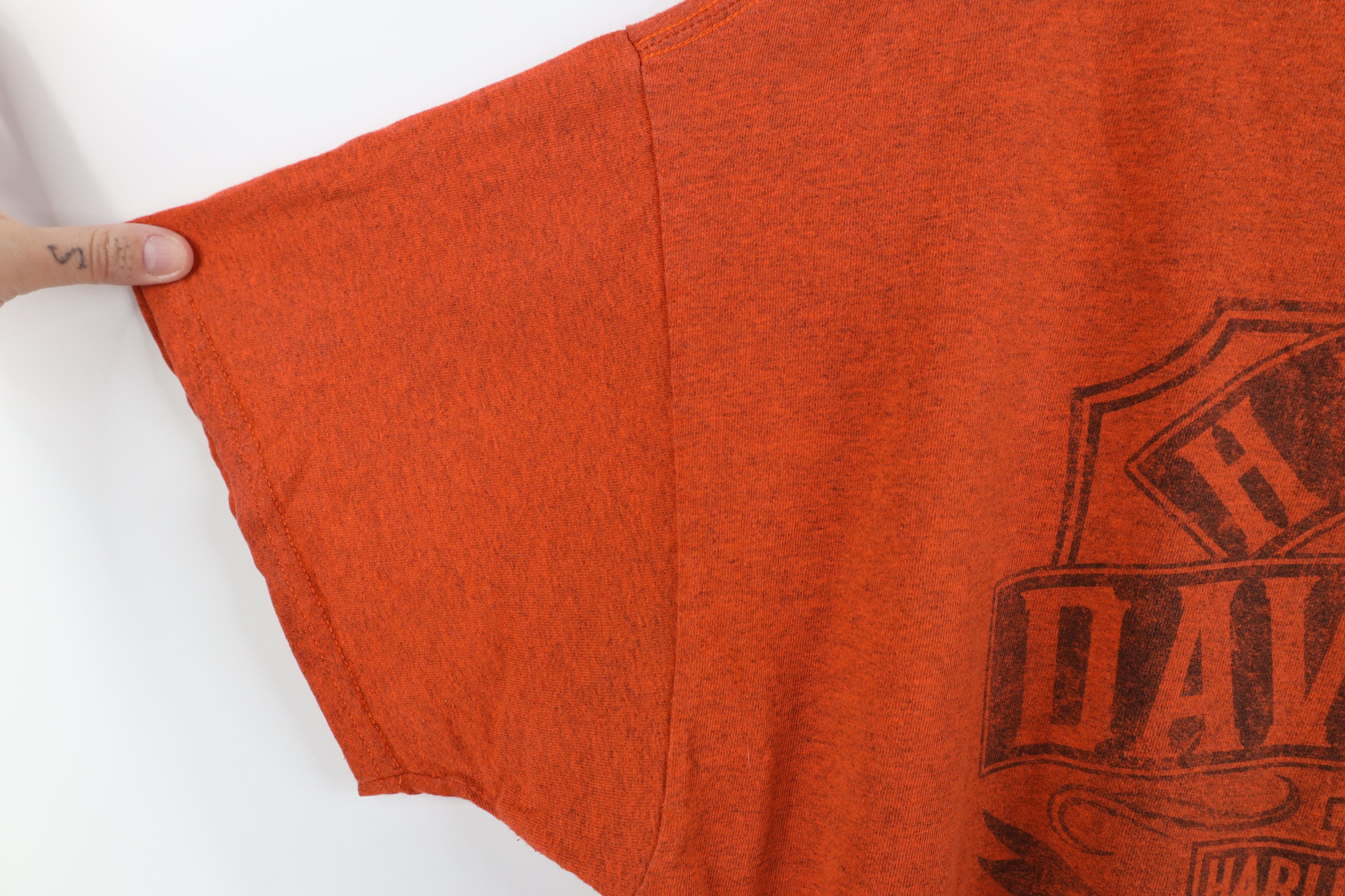 Harley Davidson Vintage Y2K Harley Davidson Spell Out Skull T-Shirt Orange Size US XXL / EU 58 / 5 - 8 Thumbnail
