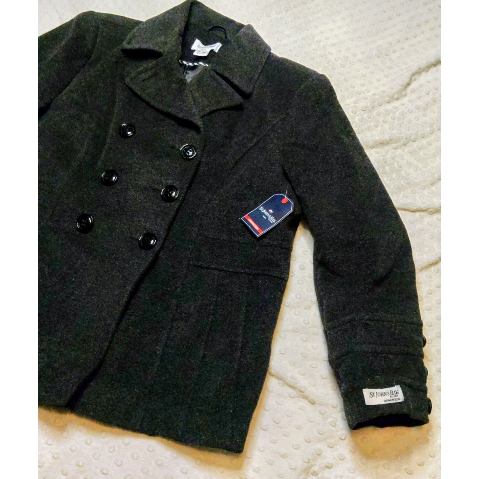 Vintage St. John's Bay Coat Women’s Pea Charcoal Gray Wool Blend PXL NWT Winter Classic Adults Women Size XL / US 12-14 / IT 48-50 - 2 Thumbnail
