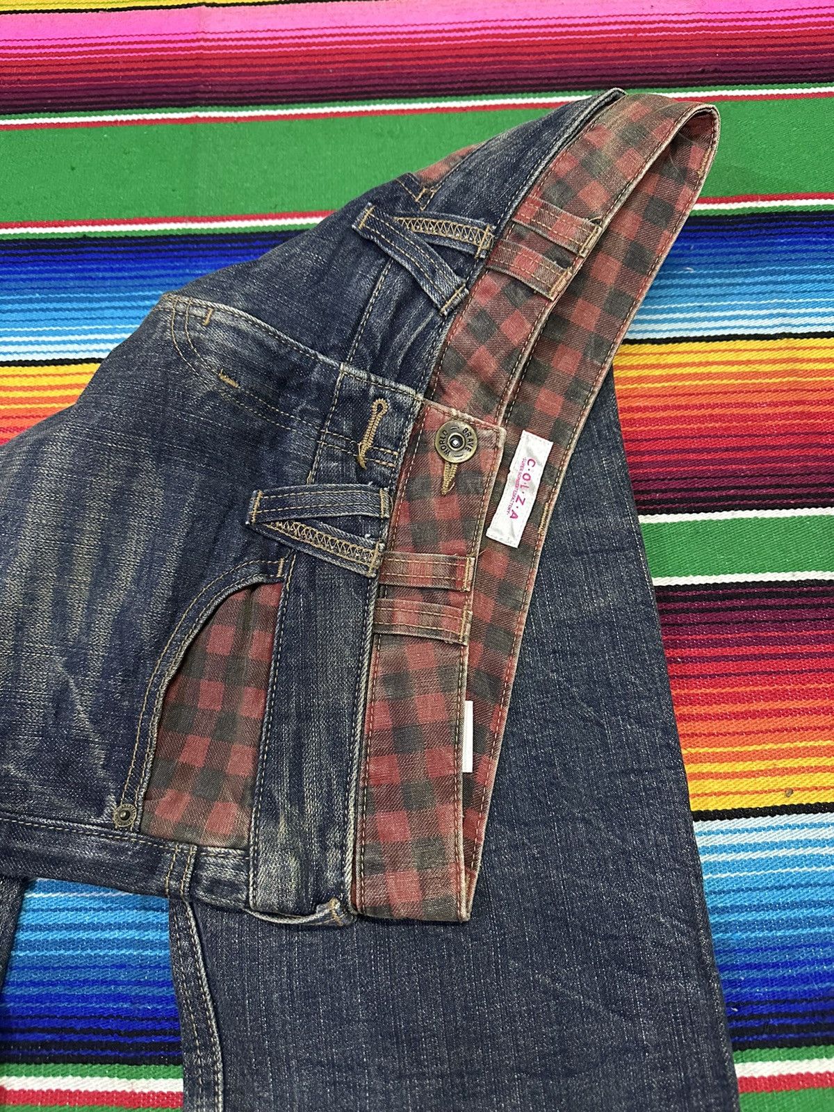 Japanese Brand 💥Double Waist 💥 Denim Brave World Mudwash Crazy Design 💥 Size US 30 / EU 46 - 12 Thumbnail