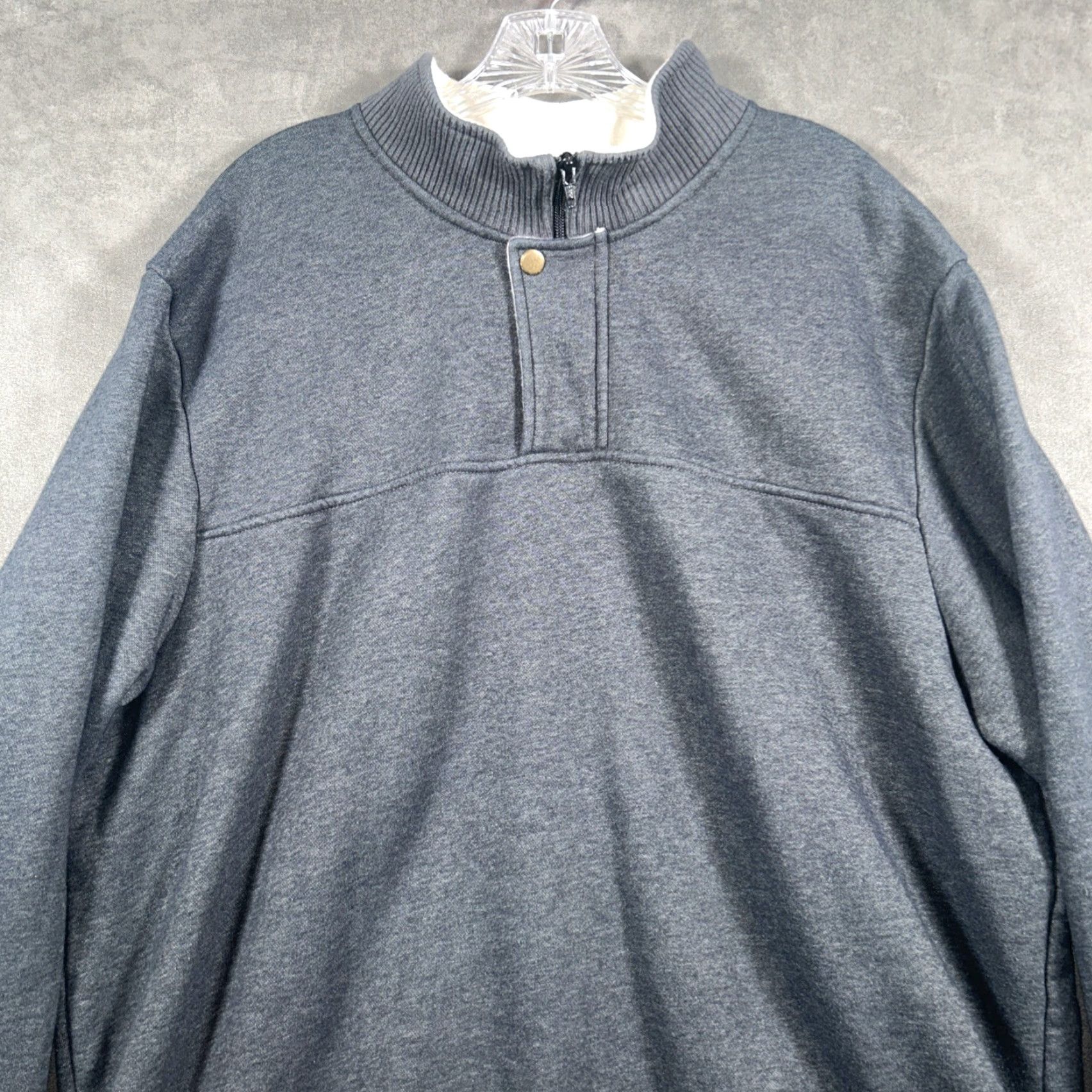 Orvis Orvis Mens 2XL Gray 1/4 Zip Pullover Mock Neck Sweater Button Casual Outdoor Pullover Cotton Blend Fleece Regular Size US XXL / EU 58 / 5 - 4 Thumbnail
