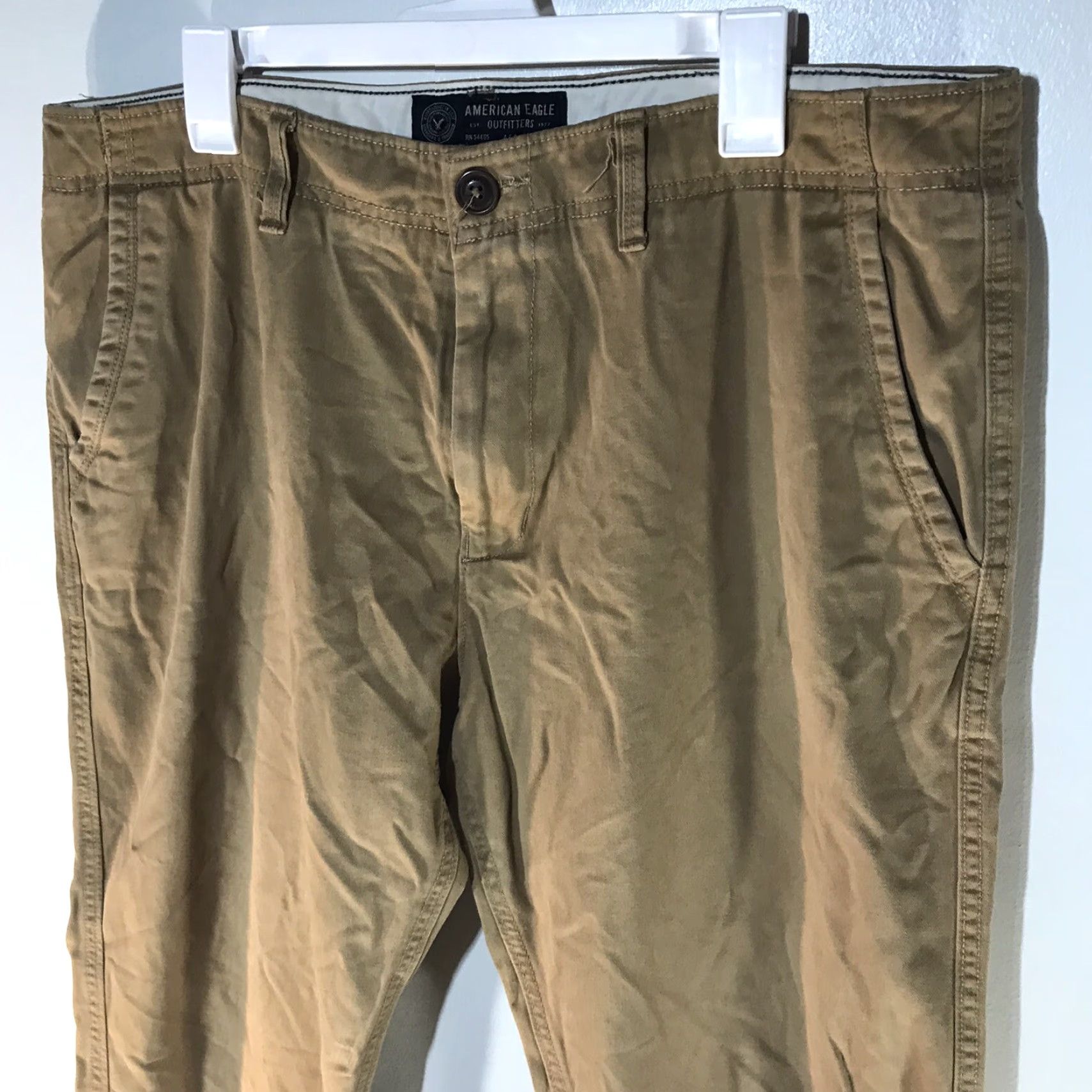 American Eagle Outfitters VINTAGE American Eagle Mens Pants Khakis Straight Fit Relaxed Cotton 36x32 Brown Size US 36 / EU 52 - 2 Thumbnail