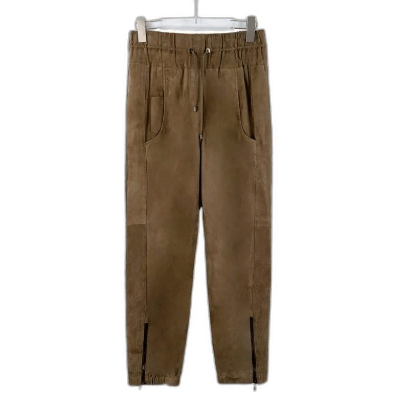 Brunello Cucinelli Brunello Cucinelli Brown Drawstring Leather Pants Size 36" / US 14 / IT 50 - 1 Thumbnail
