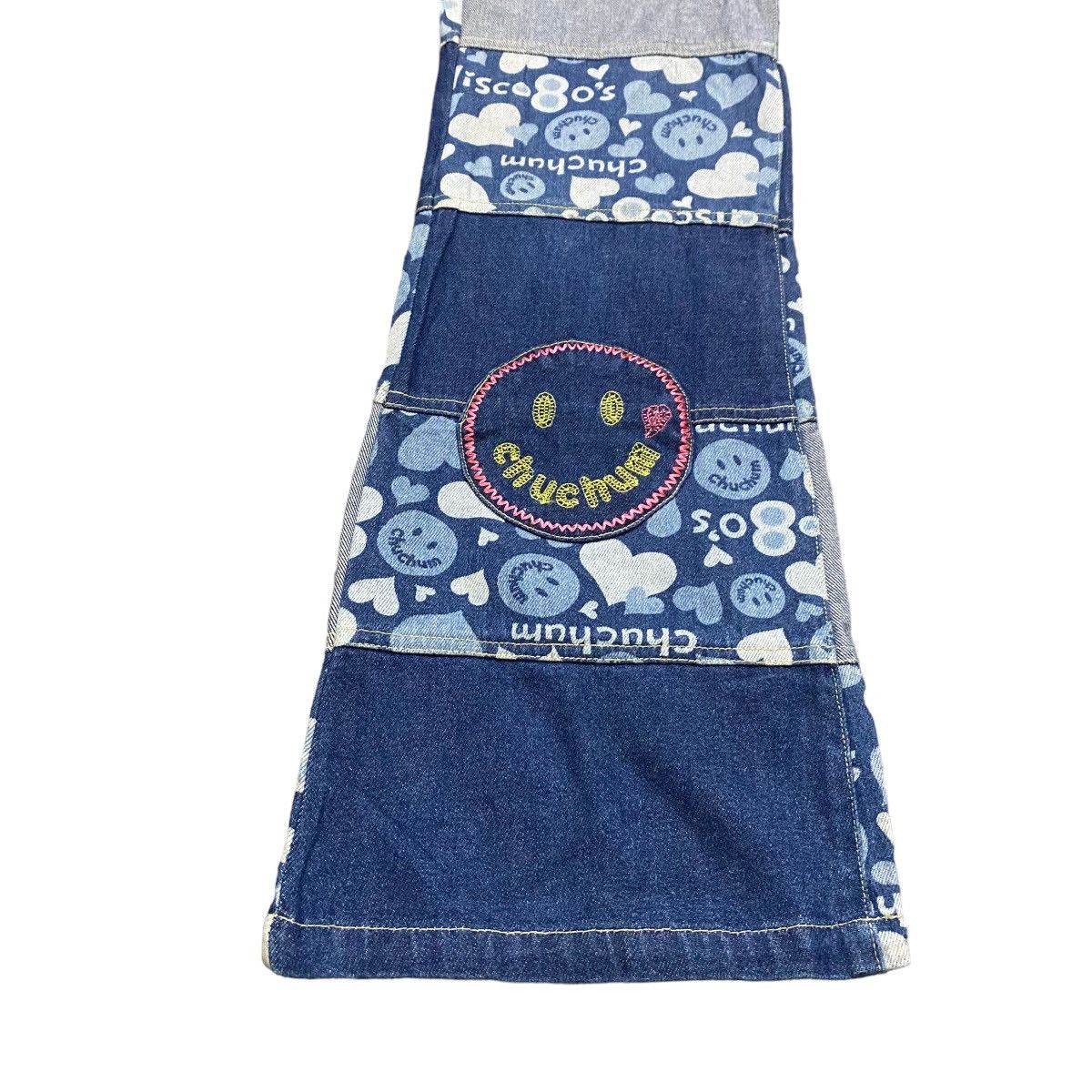 Hysteric Glamour Chuchum Smiley Hippie Denim Patchwork Flare Pants Size 26" / US 2 / IT 38 - 8 Thumbnail