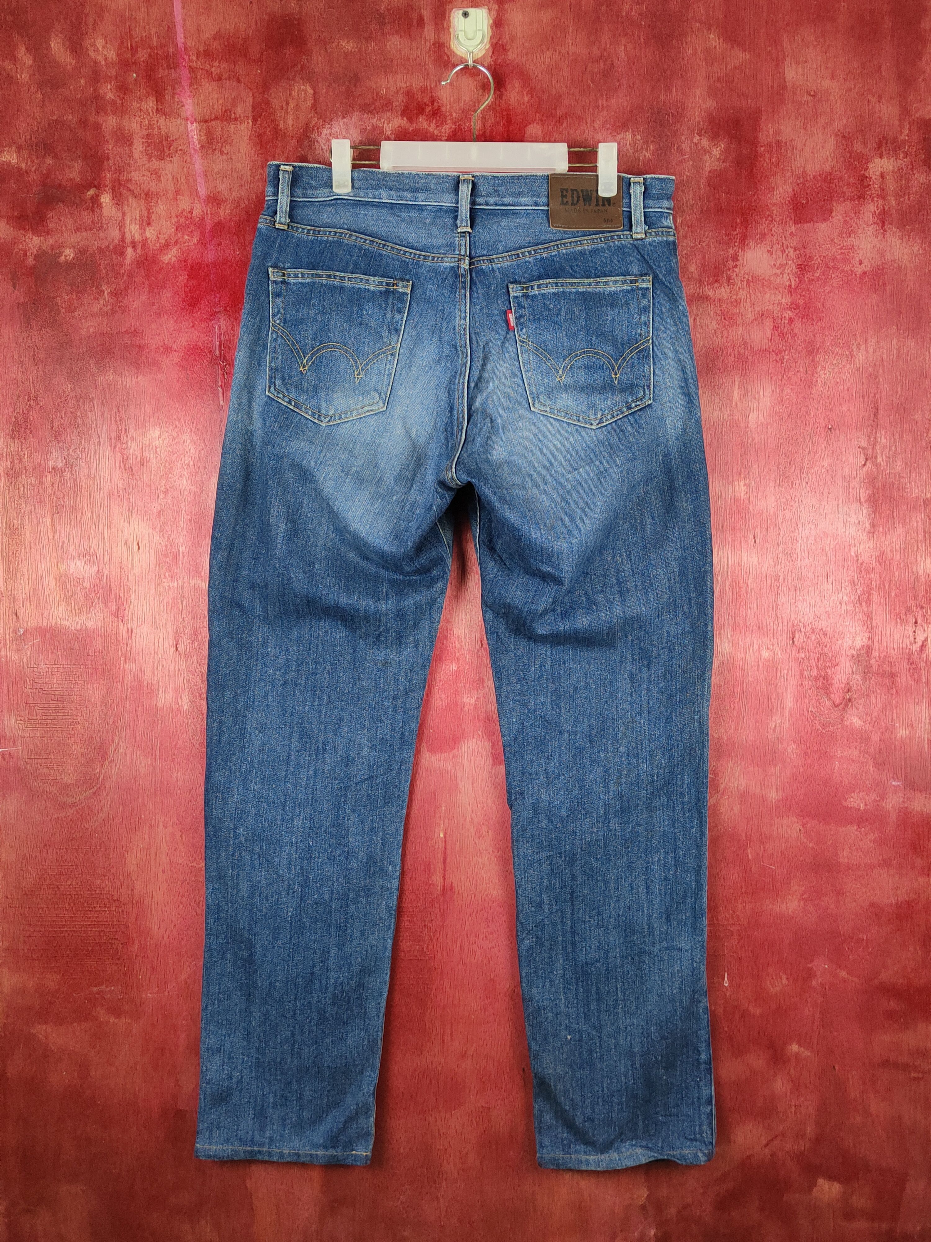 Edwin Edwin Dark Blue Distressed Ripped Soft Jeans #S2206 Size US 33 - 8 Thumbnail