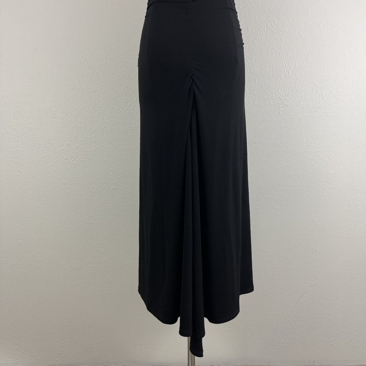 Other MODA INTERNATIONAL Vintage Black Ruched Midi Halter Dress Size S / US 4 / IT 40 - 7 Thumbnail
