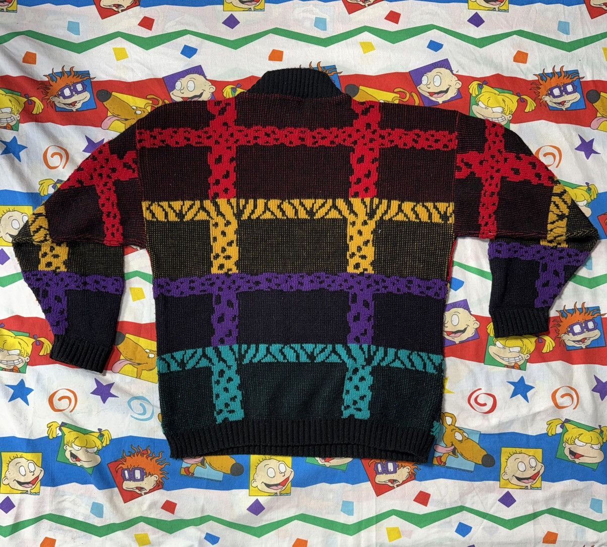 Other Vintage 80s Novelty Animal Safari Circus Zoo Knit Sweater Size L / US 10 / IT 46 - 6 Thumbnail