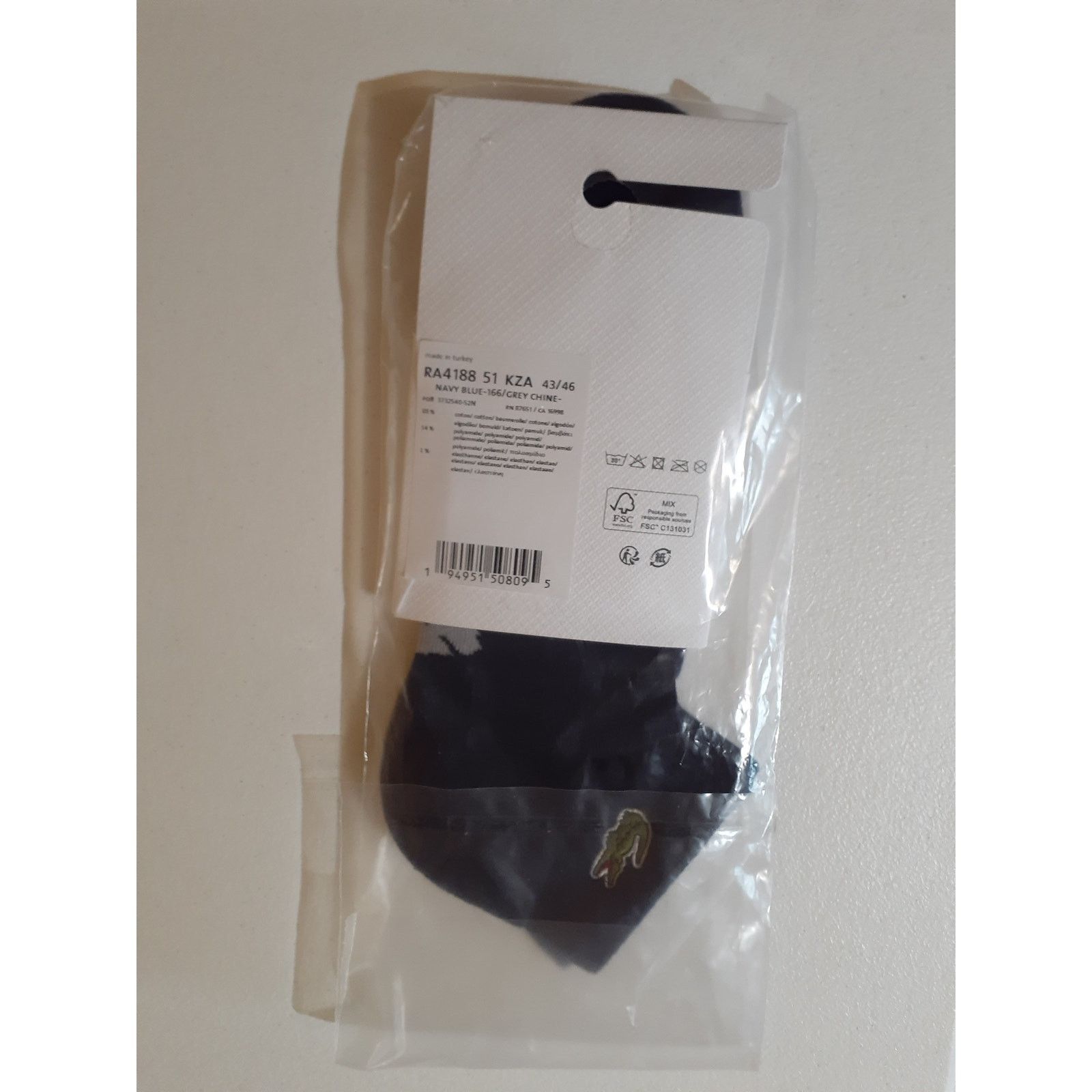 Lacoste Lacoste Unisex Short Cotton Sport Socks x 3 Navy 9.5-12.5 L Size ONE SIZE - 3 Thumbnail