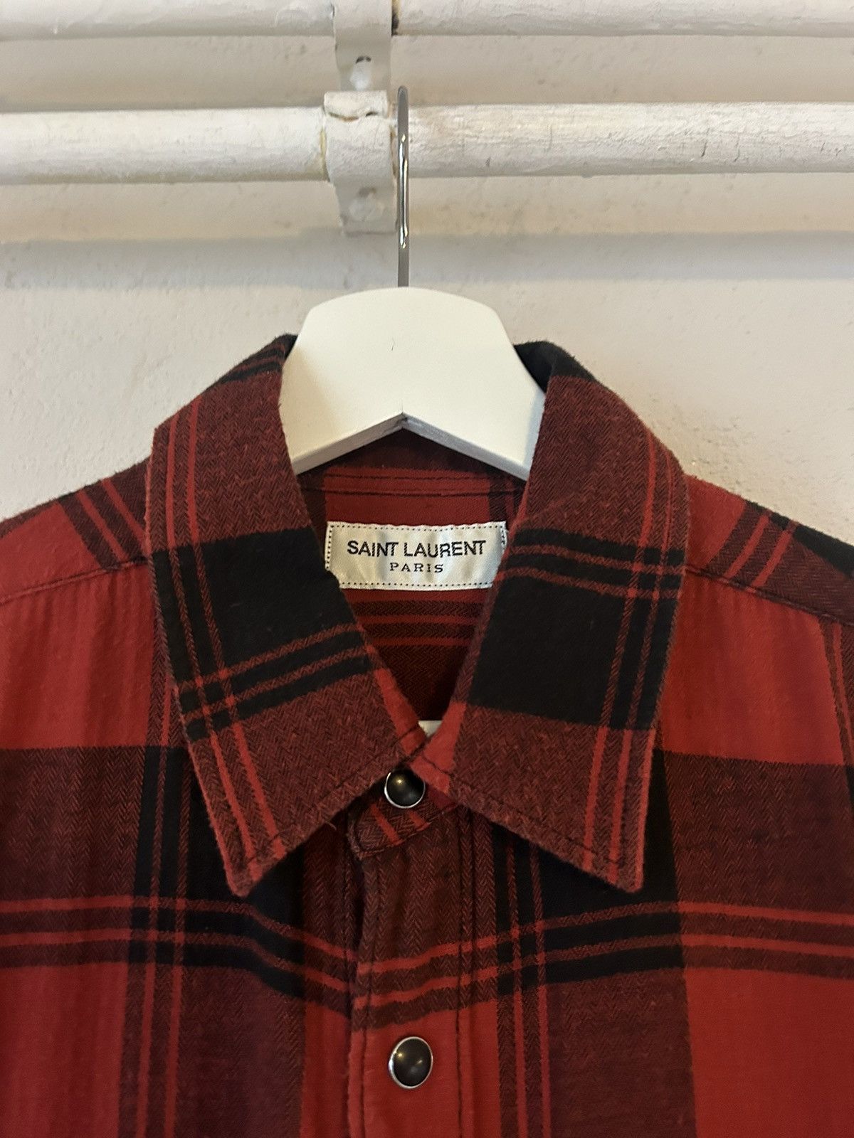 Saint Laurent Paris Saint Laurent red and black checked western shirt in size S Size US S / EU 44-46 / 1 - 2 Thumbnail
