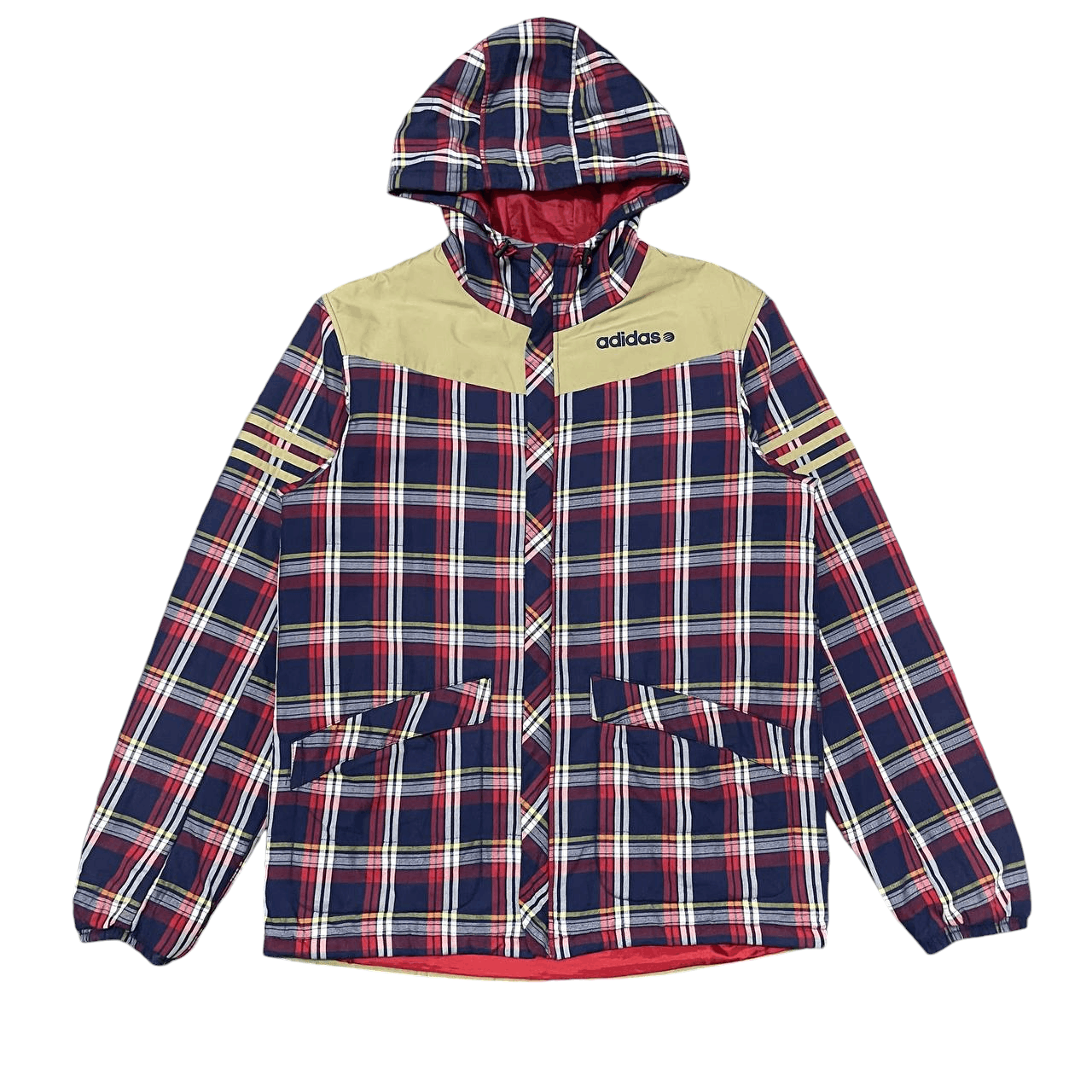Adidas Vintage Adidas Neo 3 Striped Checkered Hooded Jacket Size US L / EU 52-54 / 3 - 1 Thumbnail