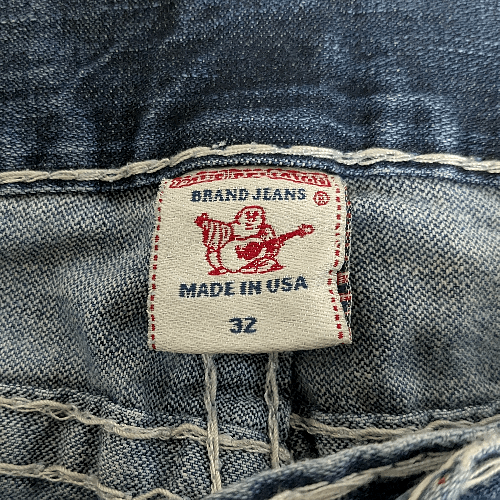True Religion × Vintage True Religion Blue Navy Red White Super T Stitch Jeans Size US 32 / EU 48 - 4 Thumbnail