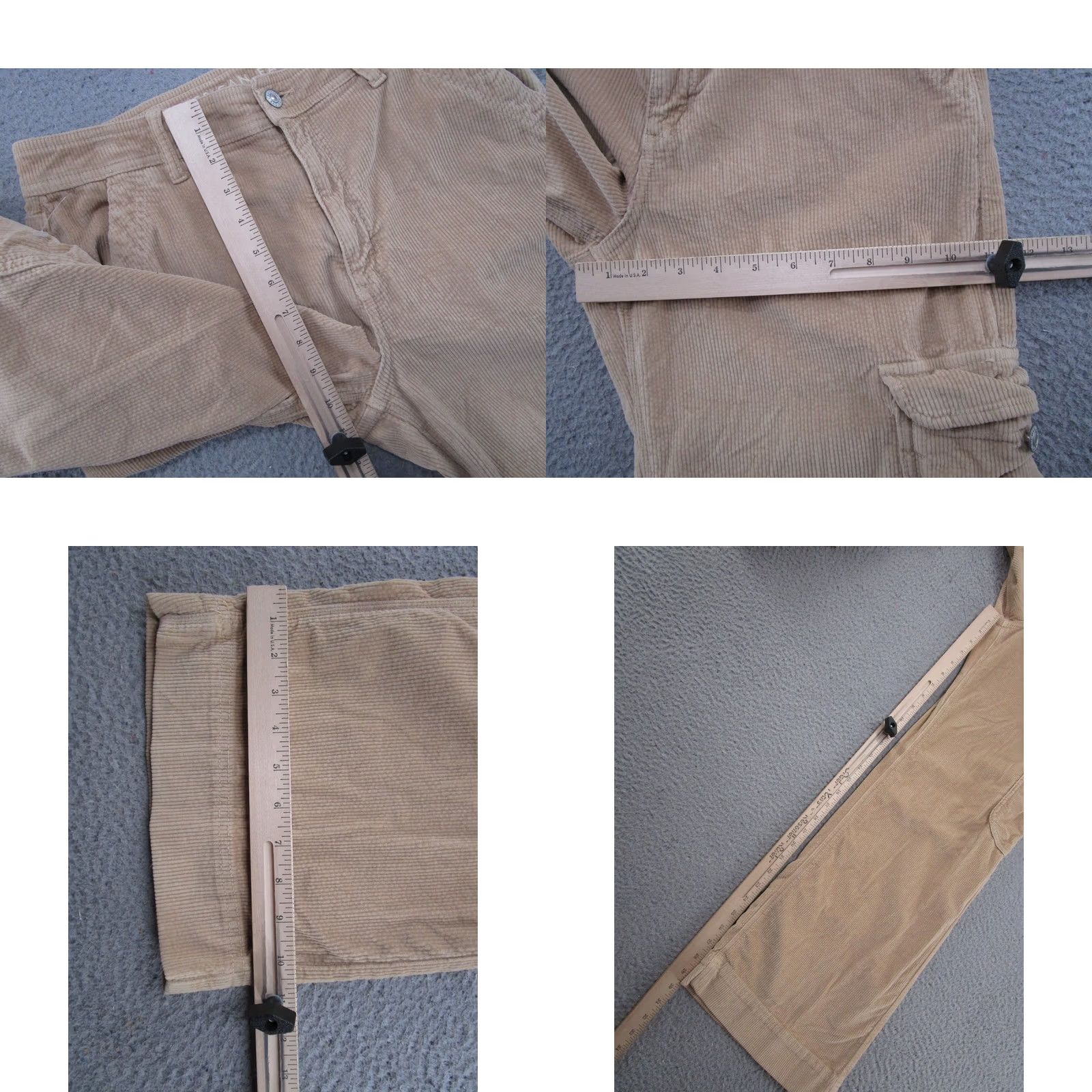 American Eagle Outfitters VINTAGE American Eagle Pants Womens 8 Tan Baggy Wide Leg Cargo Corduroy Super High Rise Size 30" / US 8 / IT 44 - 8 Thumbnail