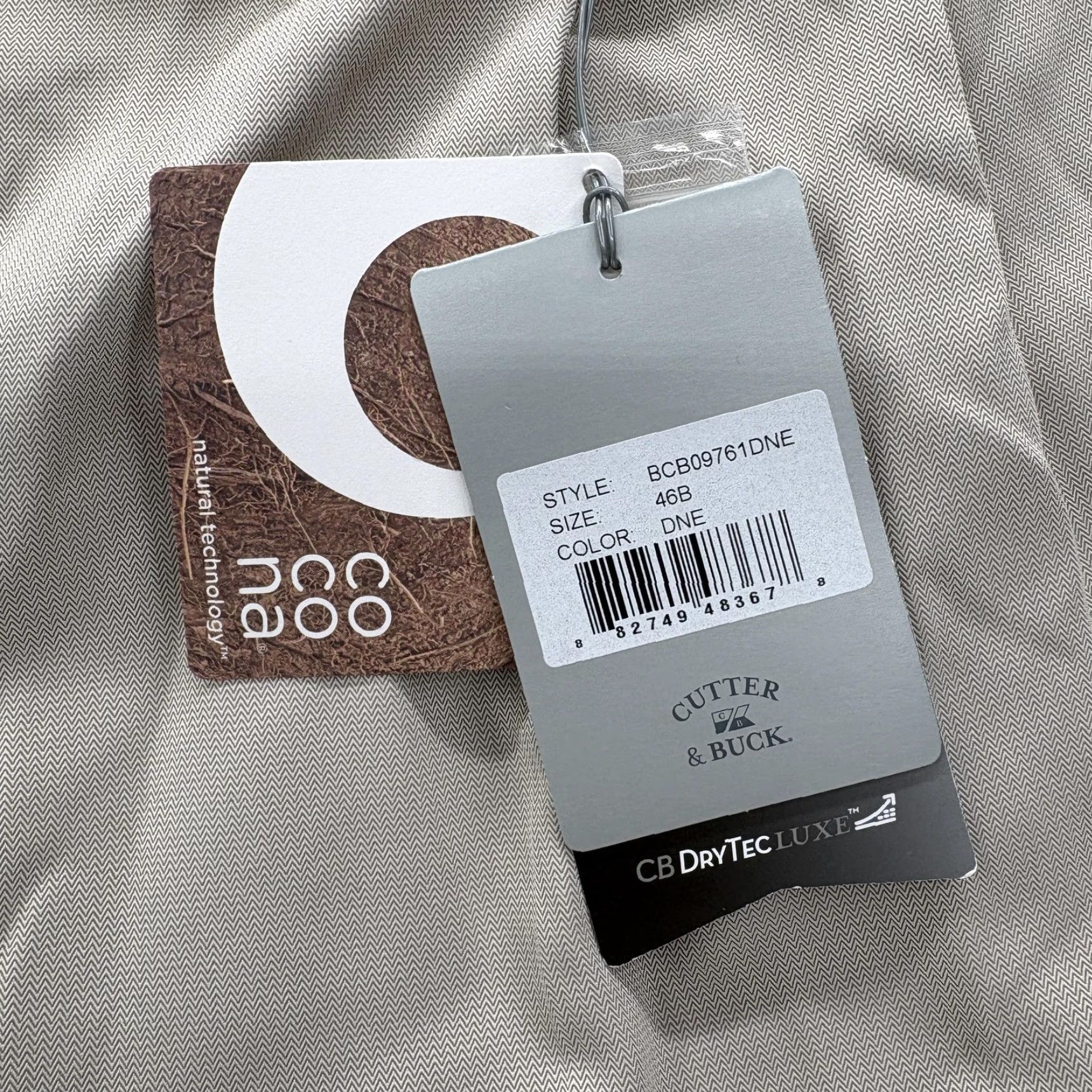 Cutter & Buck Cutter & Buck CB DryTec Luxe Dress Pants Mens 46 Beige Herringbone Big & Tall Dress Pants Casual Business Size US 30 / EU 46 - 5 Thumbnail