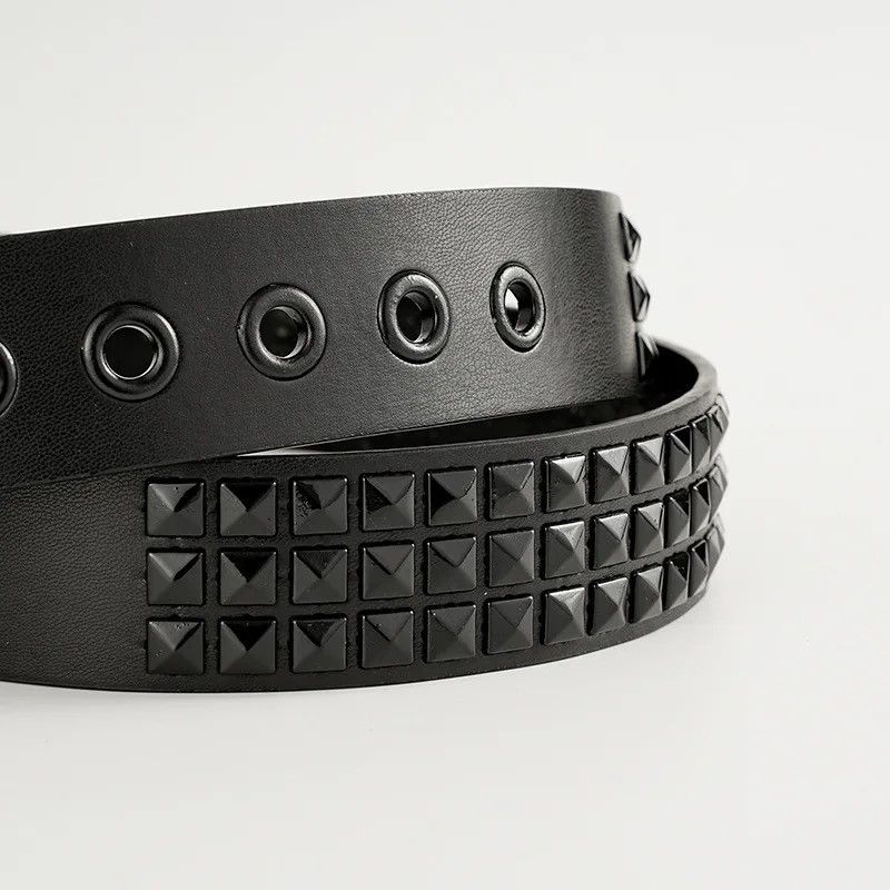 Leather Senior Rivets Punk Style Belt Size ONE SIZE - 4 Thumbnail