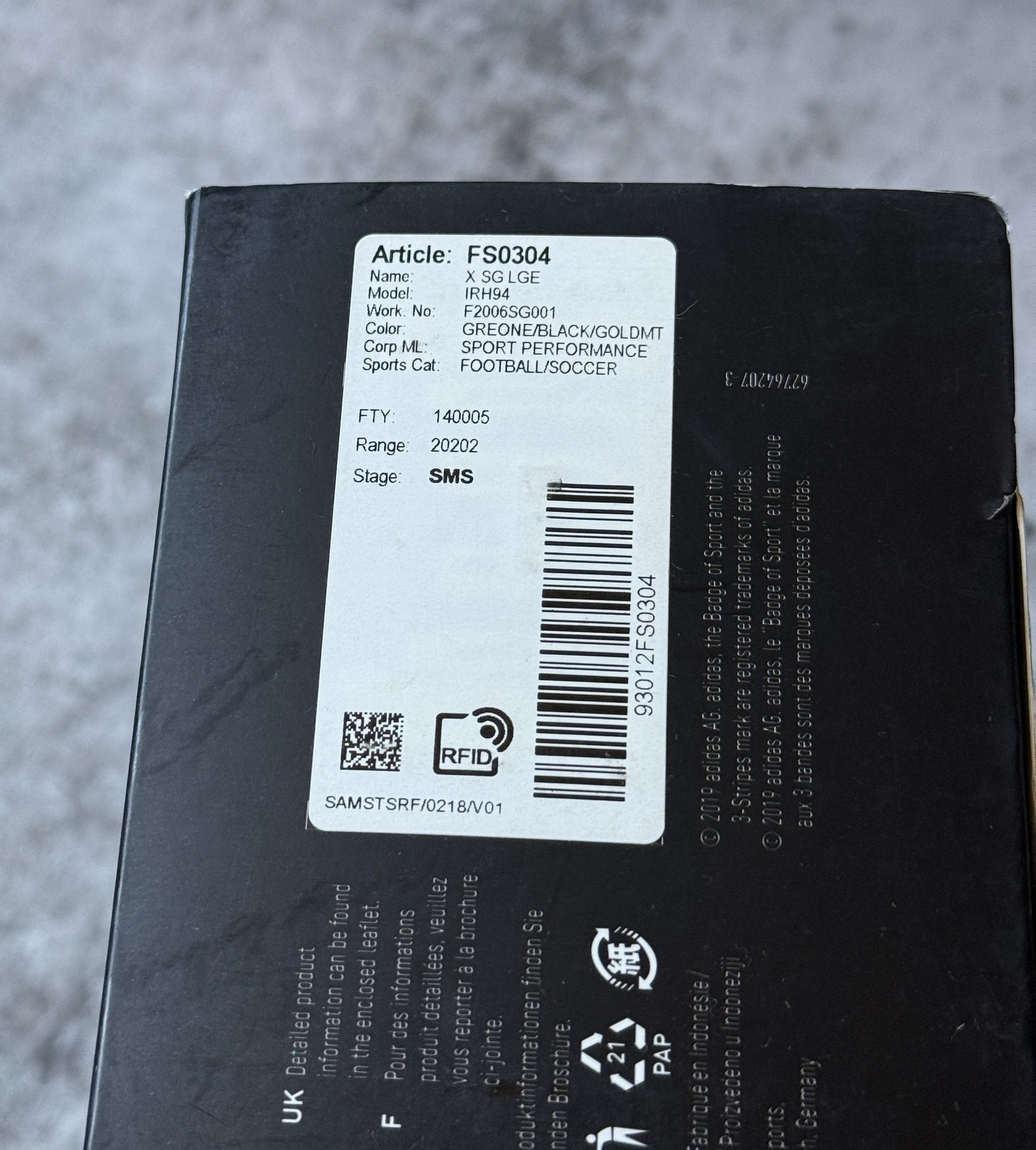 Adidas ADIDAS X SG LEAGUE FOOTBALL SHIN Guards FS0304 SIZE M Size ONE SIZE - 5 Thumbnail