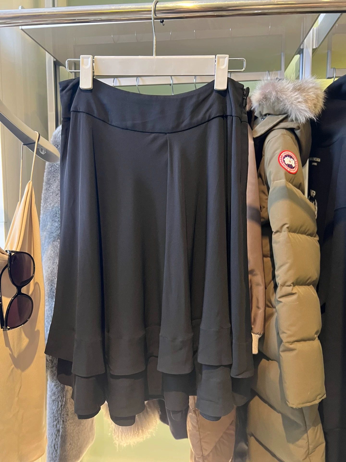 Other GIADA Black Viscose Flowy Skirt M (New, Italy) Size 28" / US 6 / IT 42 - 2 Thumbnail