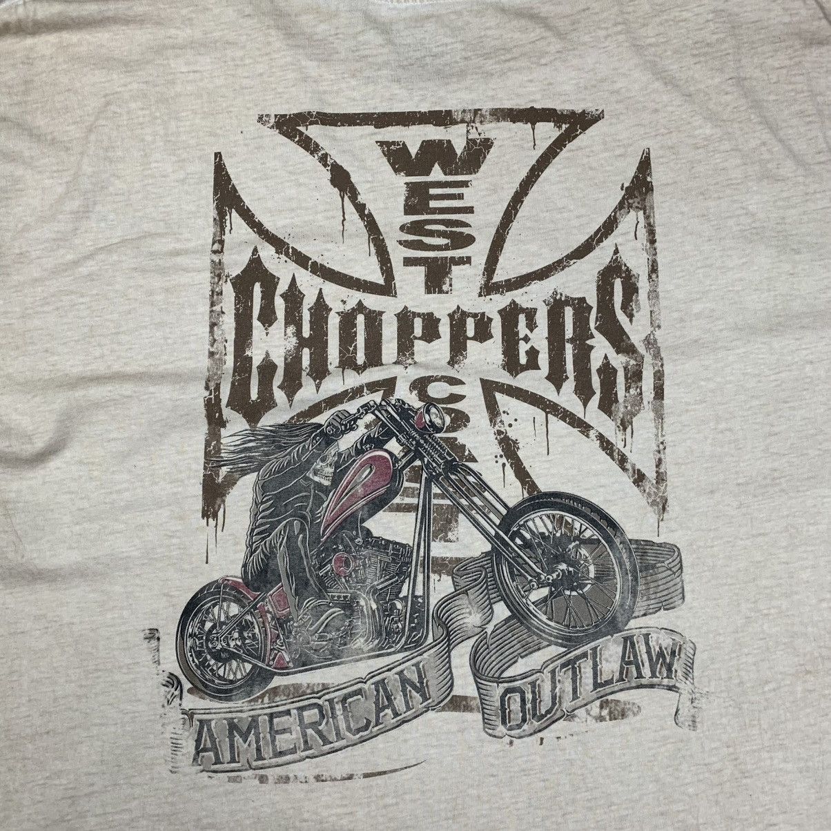 West Coast Choppers Rare! West Choppers American Outlaw Vintage Big Logo Tee Size US XXL / EU 58 / 5 - 11 Thumbnail