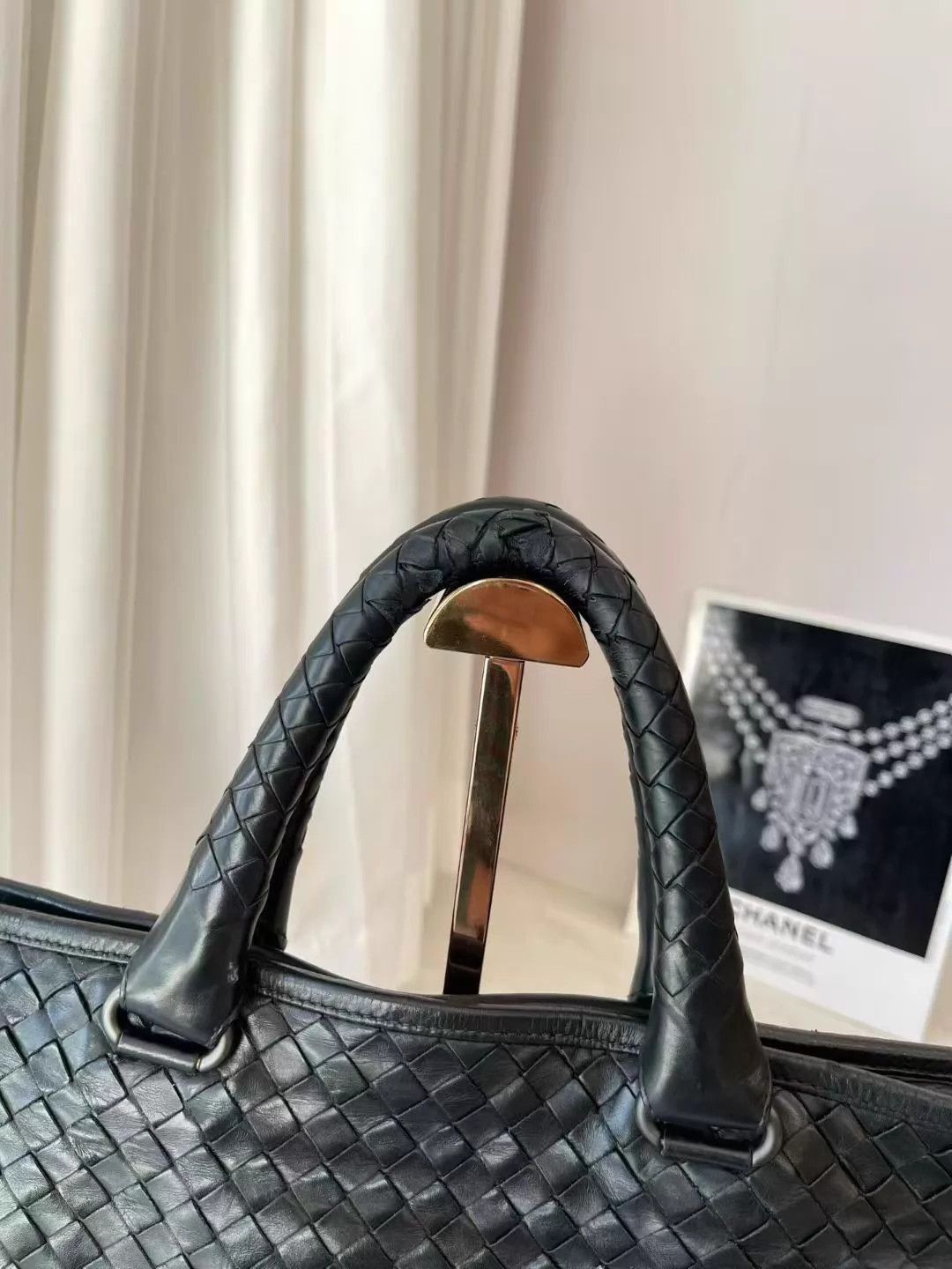 Bottega Veneta Woven Black Leather Tote Bag Size ONE SIZE - 2 Thumbnail